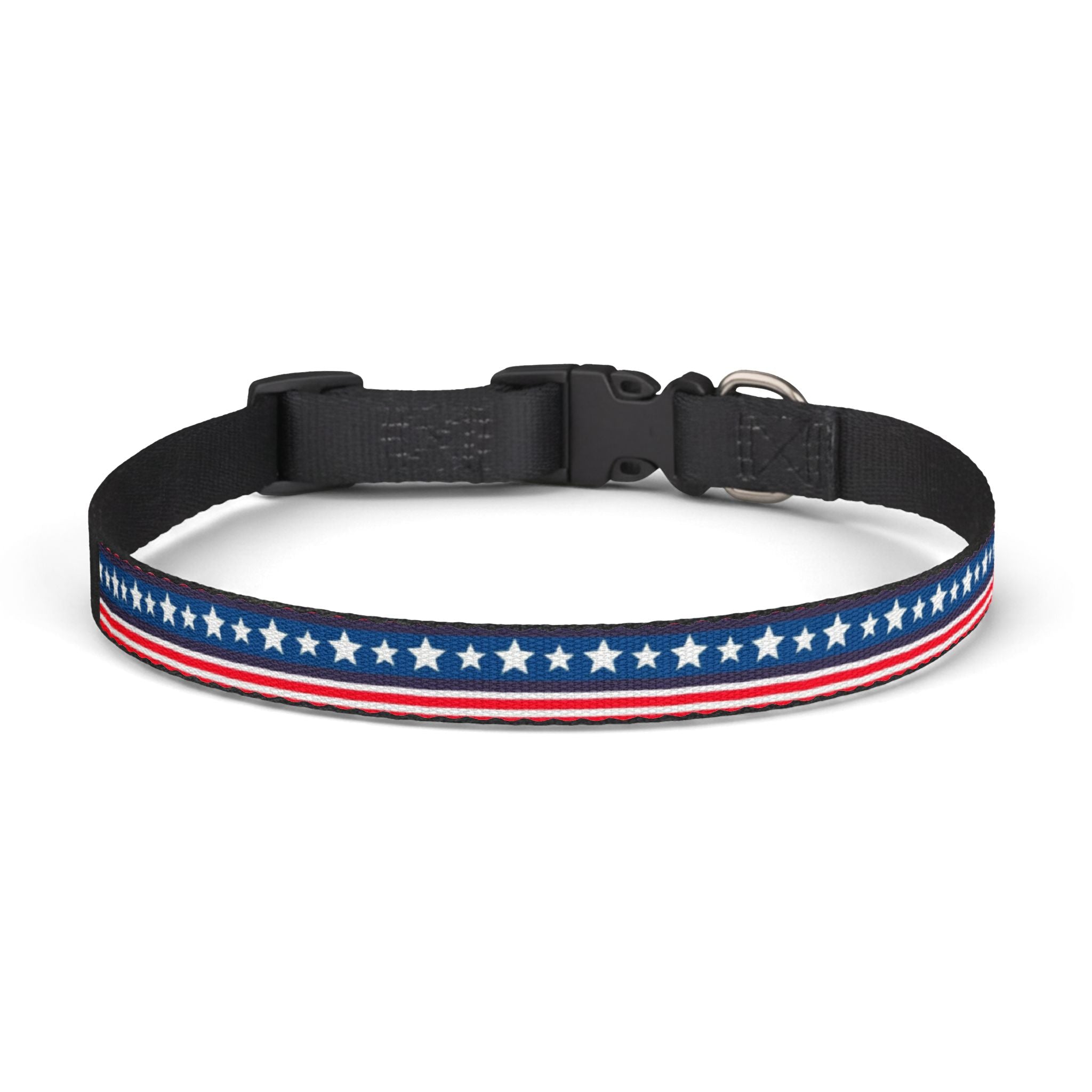Clip-On Pet Collar — Red White Blue Pattern