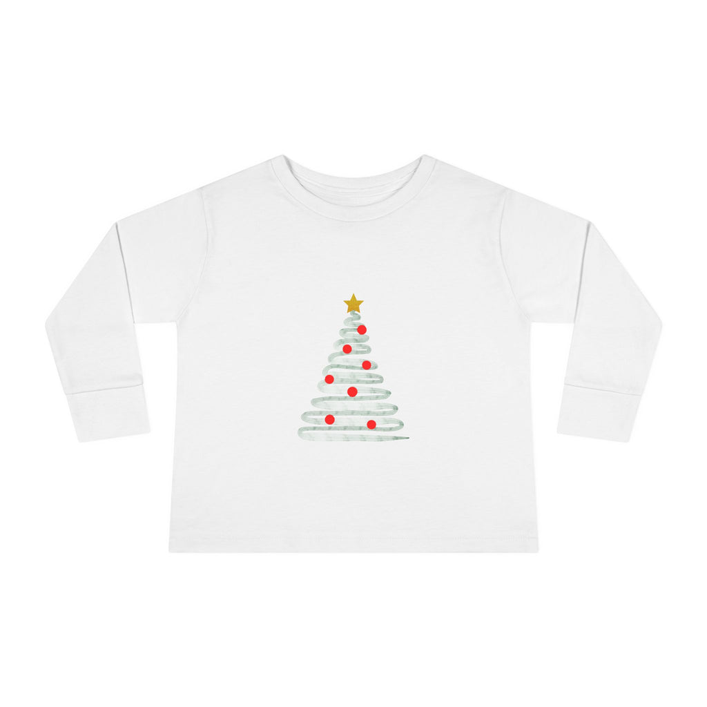 Festive Christmas Tree Toddler Long Sleeve Tee