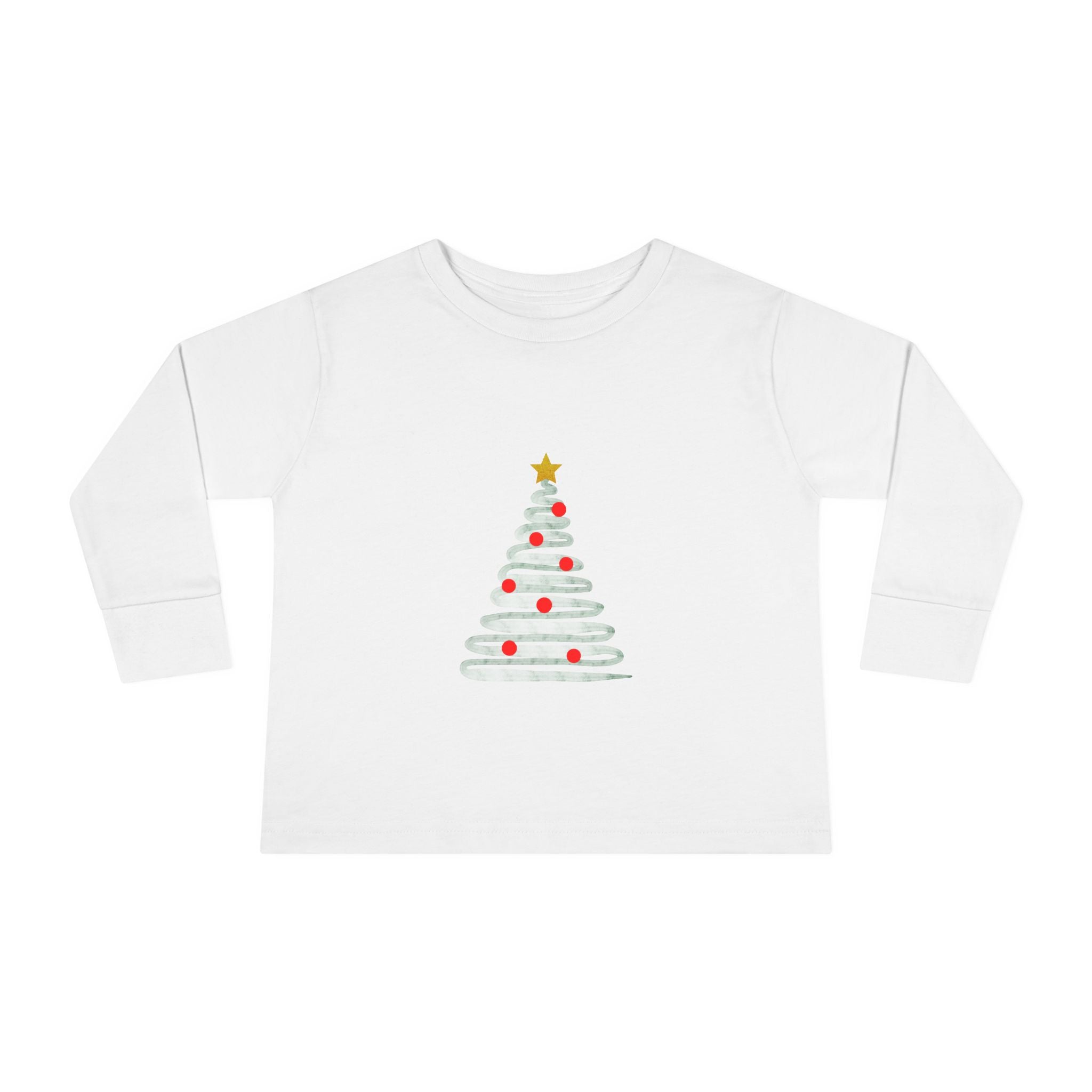 Festive Christmas Tree Toddler Long Sleeve Tee