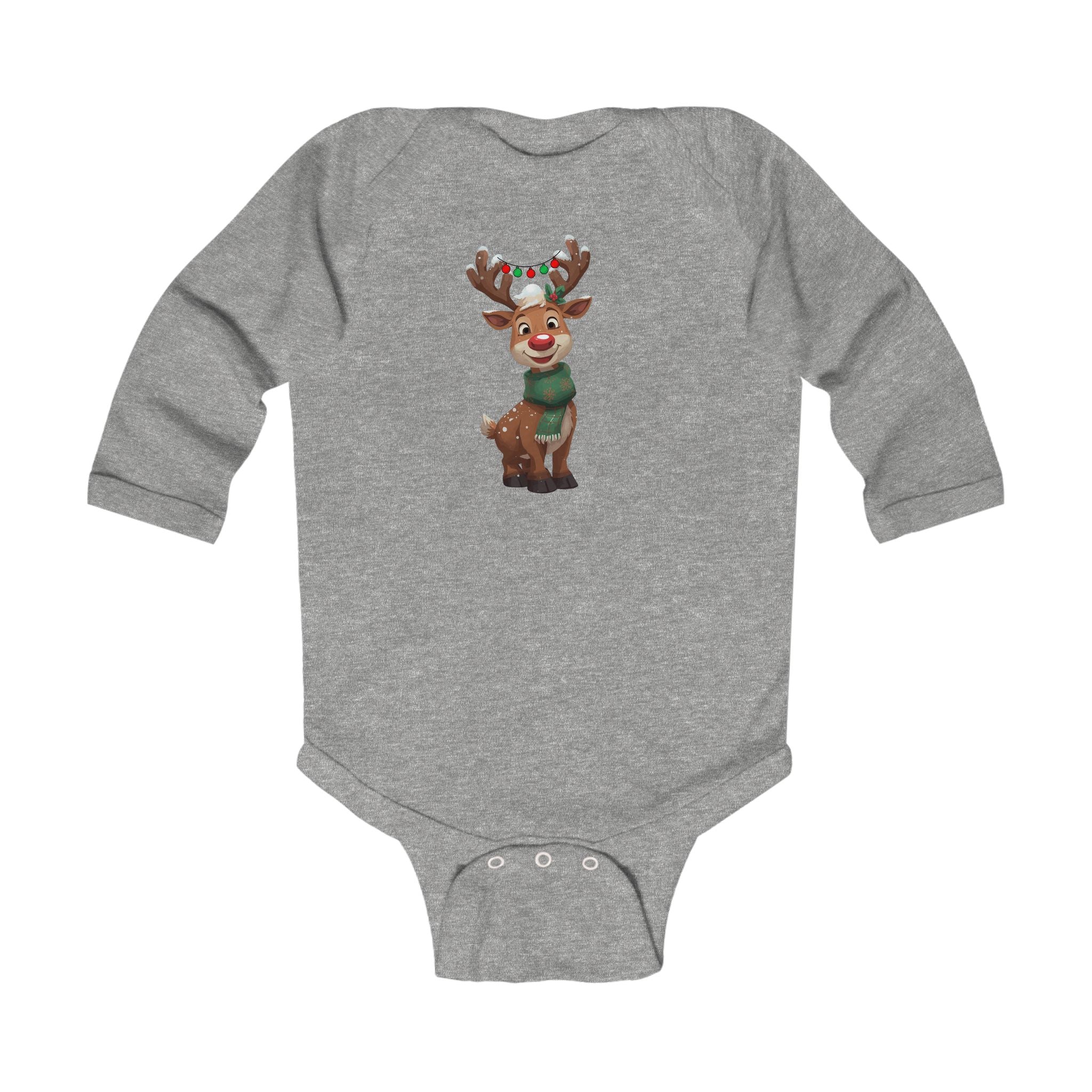 Festive Reindeer Infant Long Sleeve Onesie