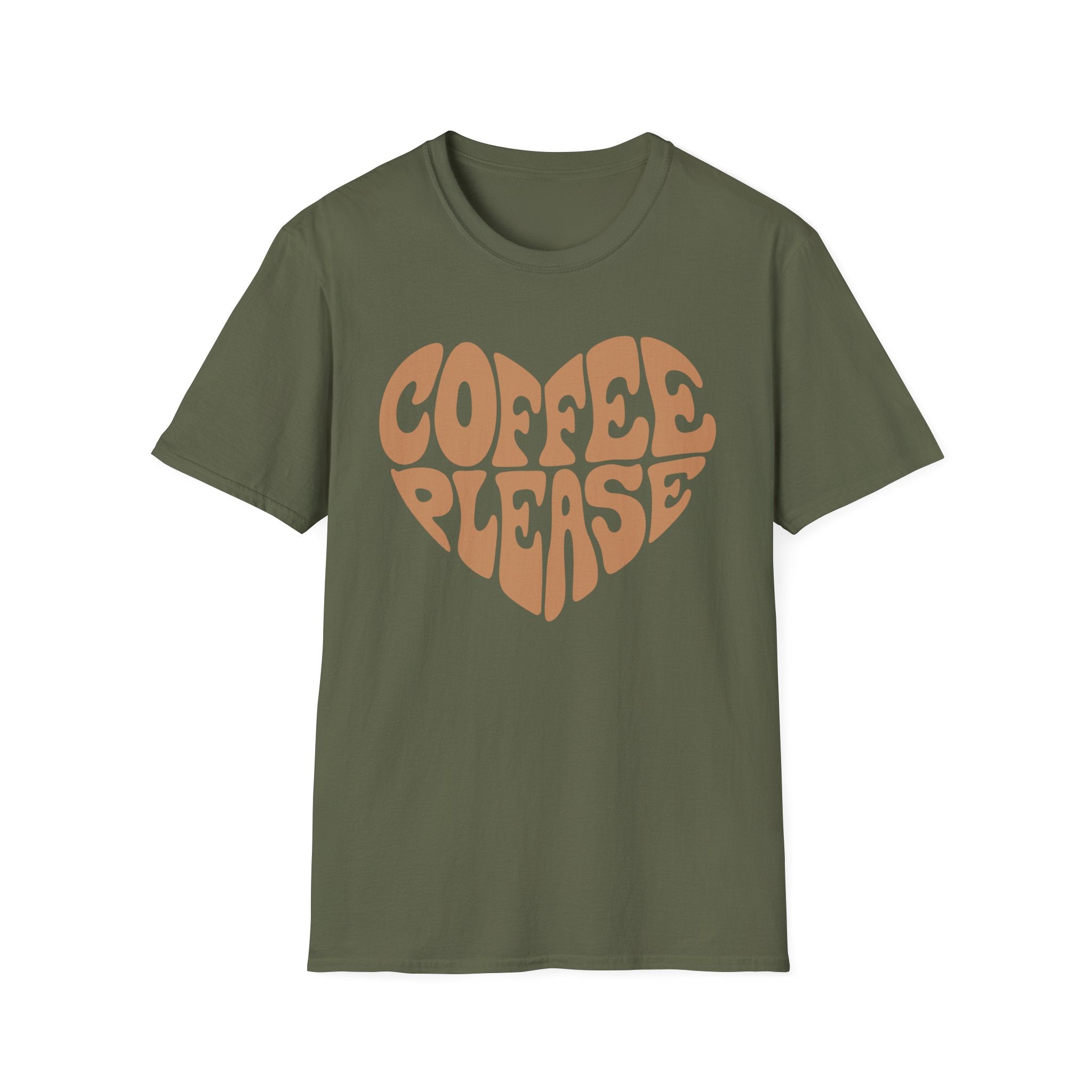 Coffee Please Heart T-Shirt — Retro Graphic Tee for Coffee Lovers