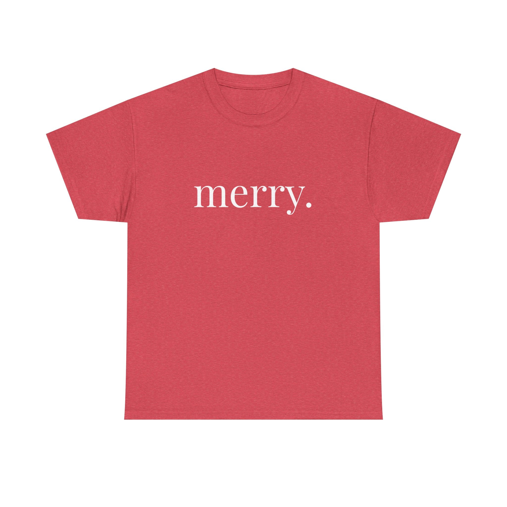 Merry. Heavy Cotton T-Shirt in Greens and Reds