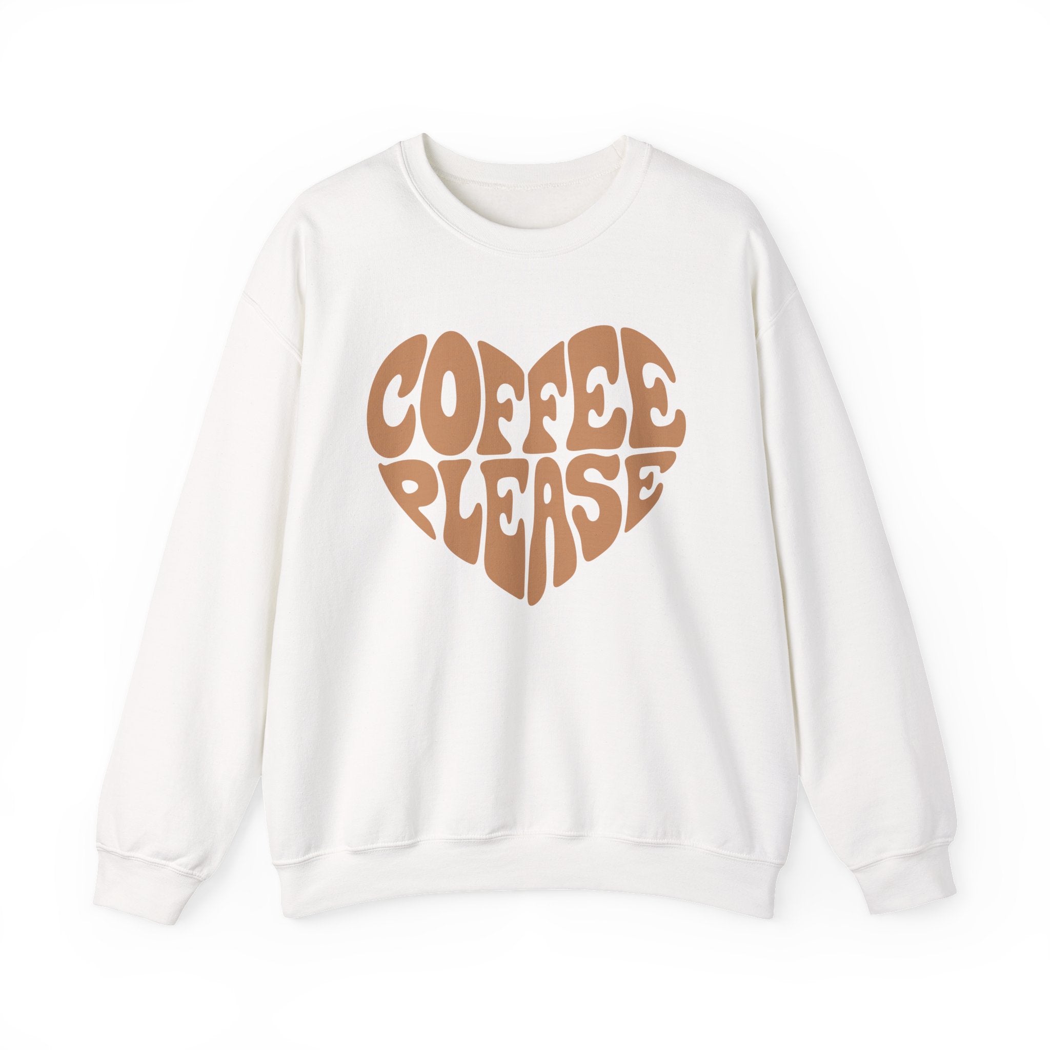 Coffee Please Crewneck Sweatshirt — Retro Heart Coffee Lover Pullover