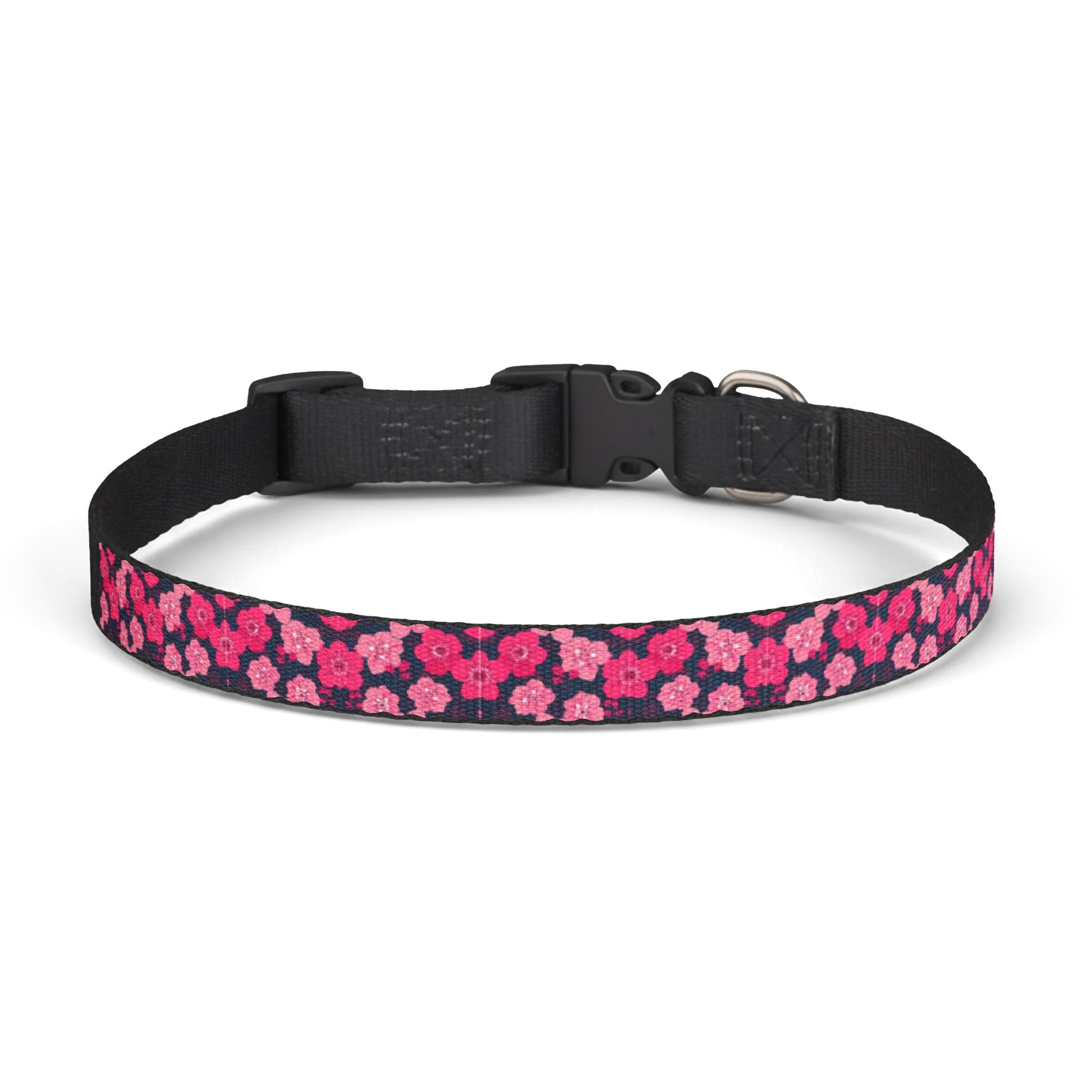 Clip-On Pet Collar — Pink Floral Pattern
