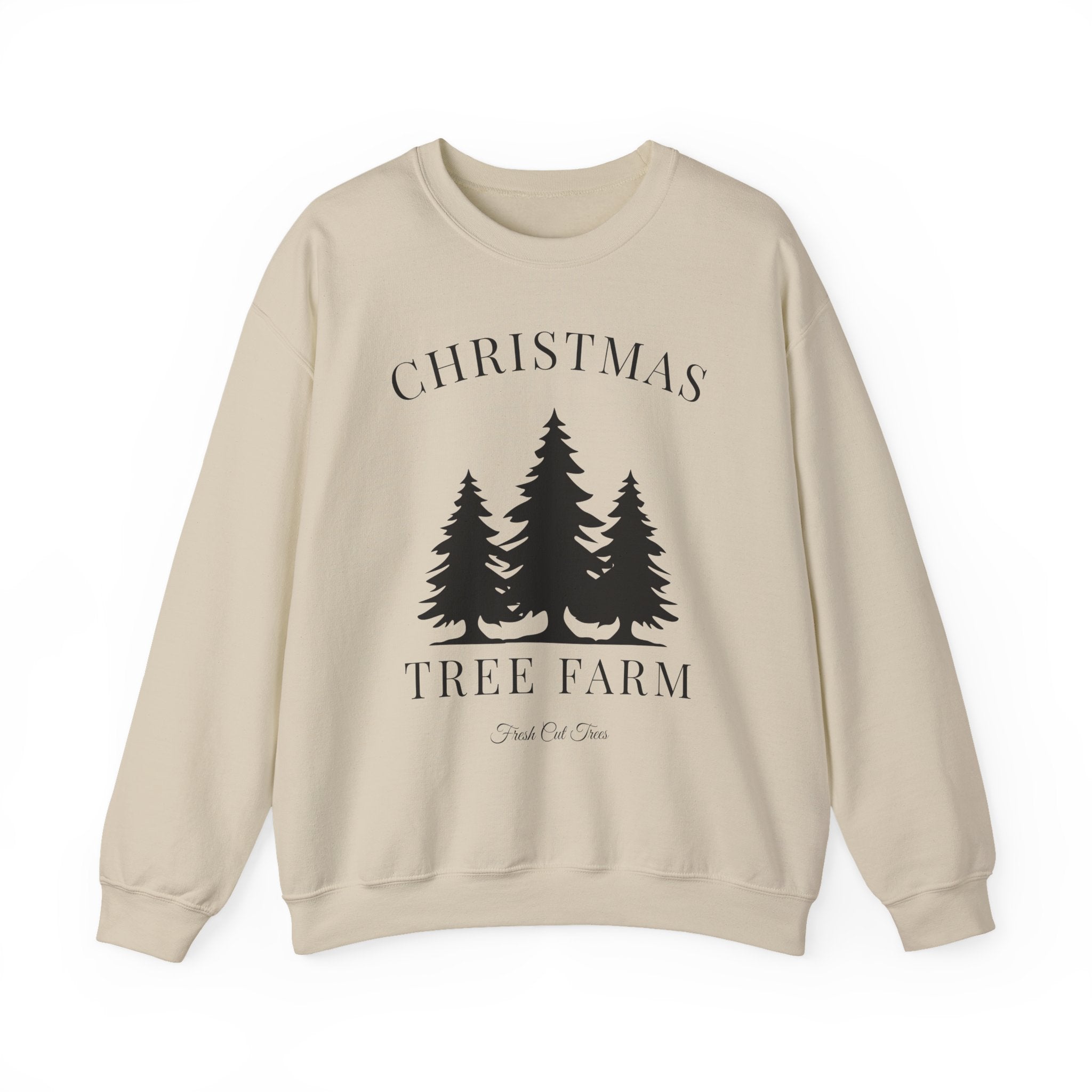 Christmas Tree Farm Sweatshirt in Black Print