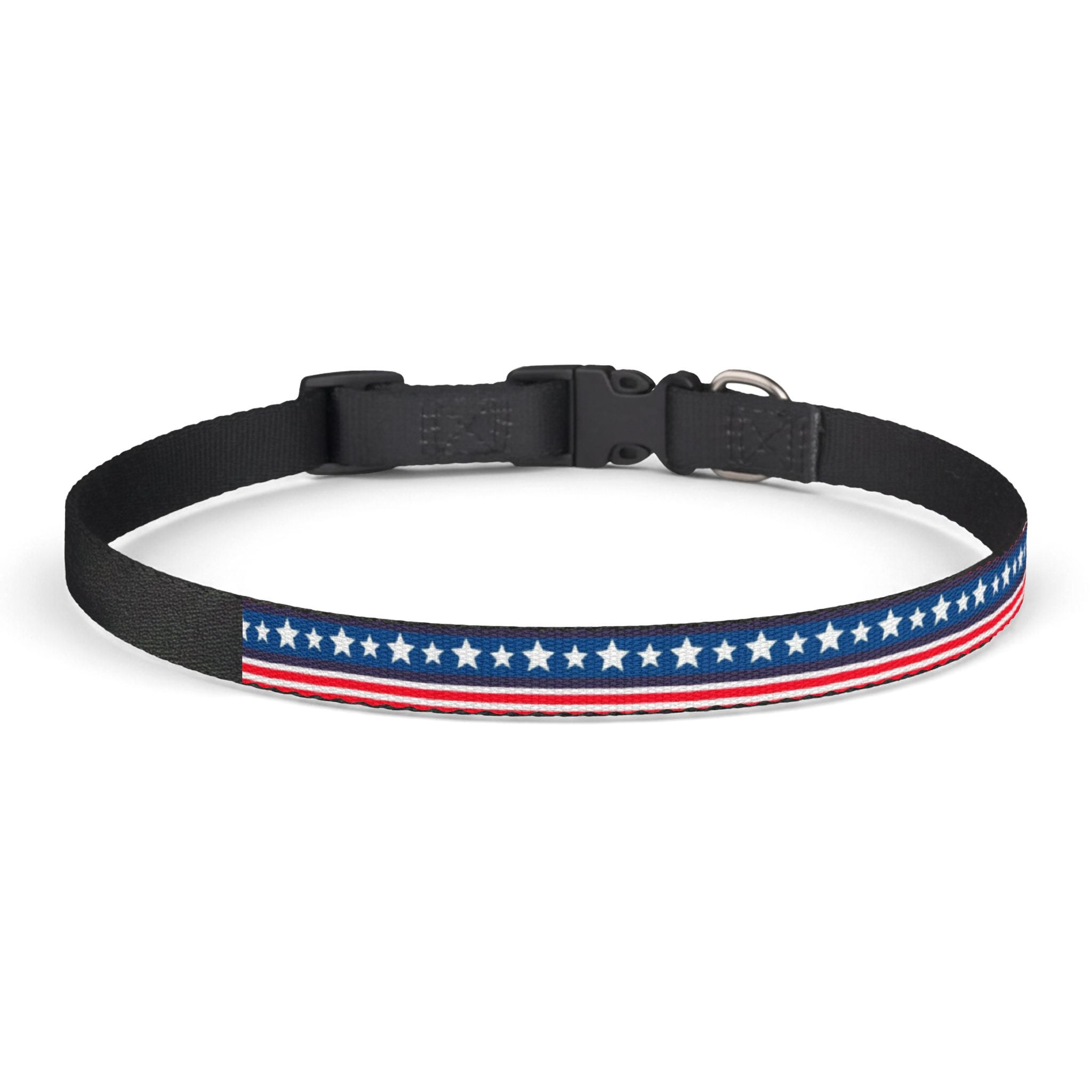 Clip-On Pet Collar — Red White Blue Pattern