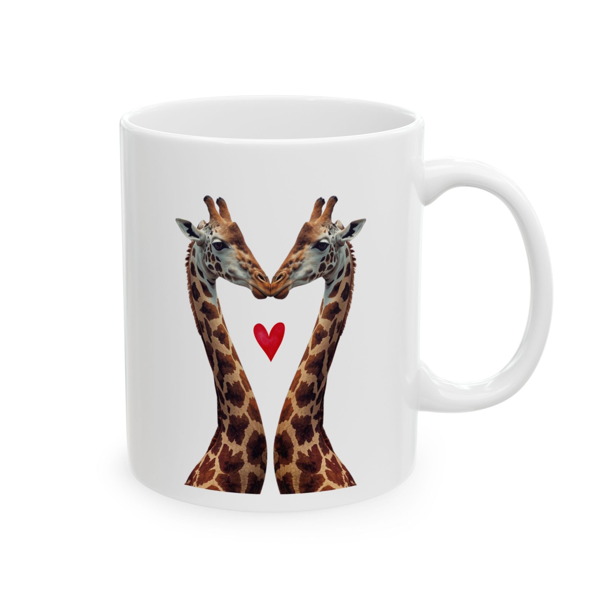 Giraffe Love Ceramic Mug — Cute Safari Animal Coffee Cup 11oz