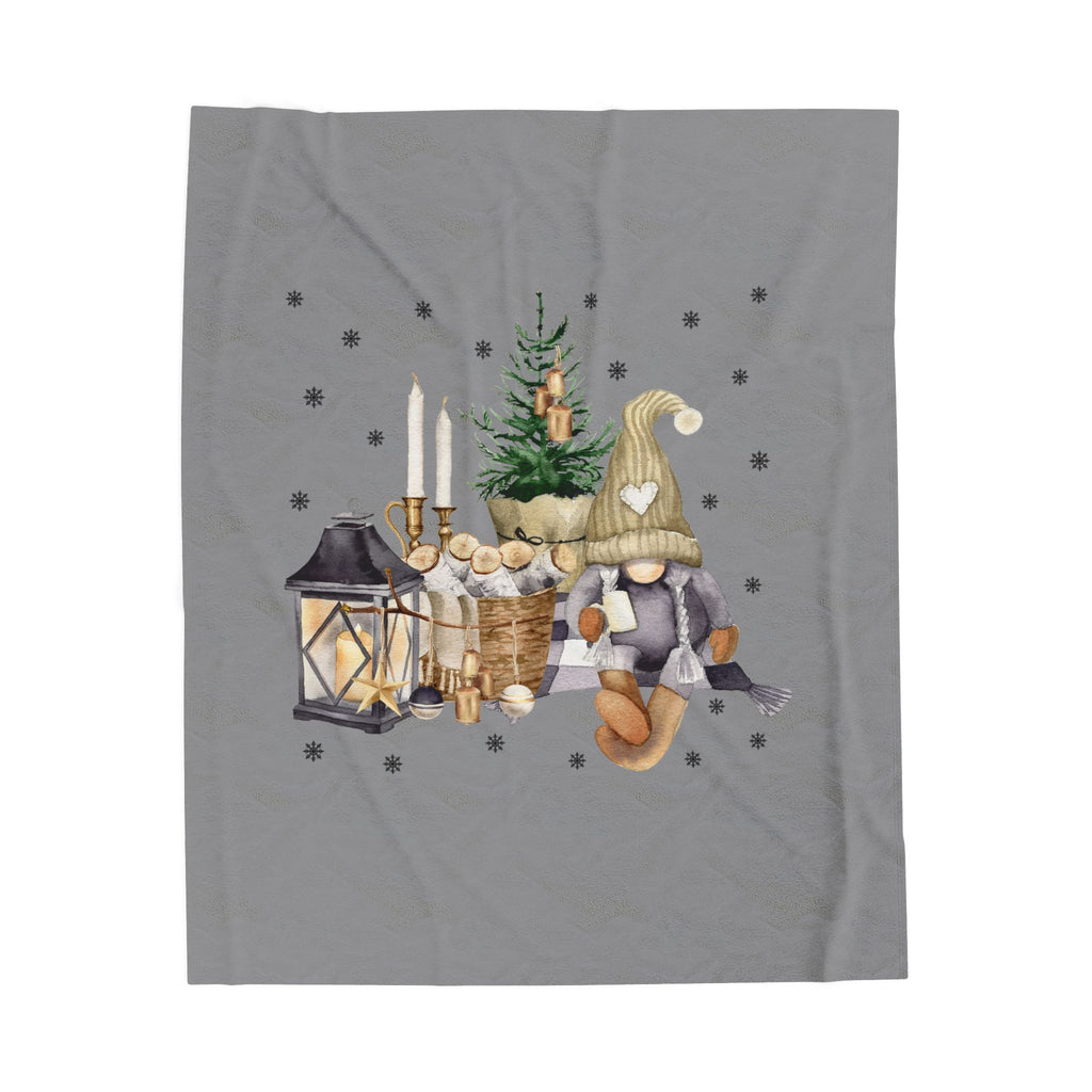 Cozy Gnome Holiday Velveteen Plush Blanket