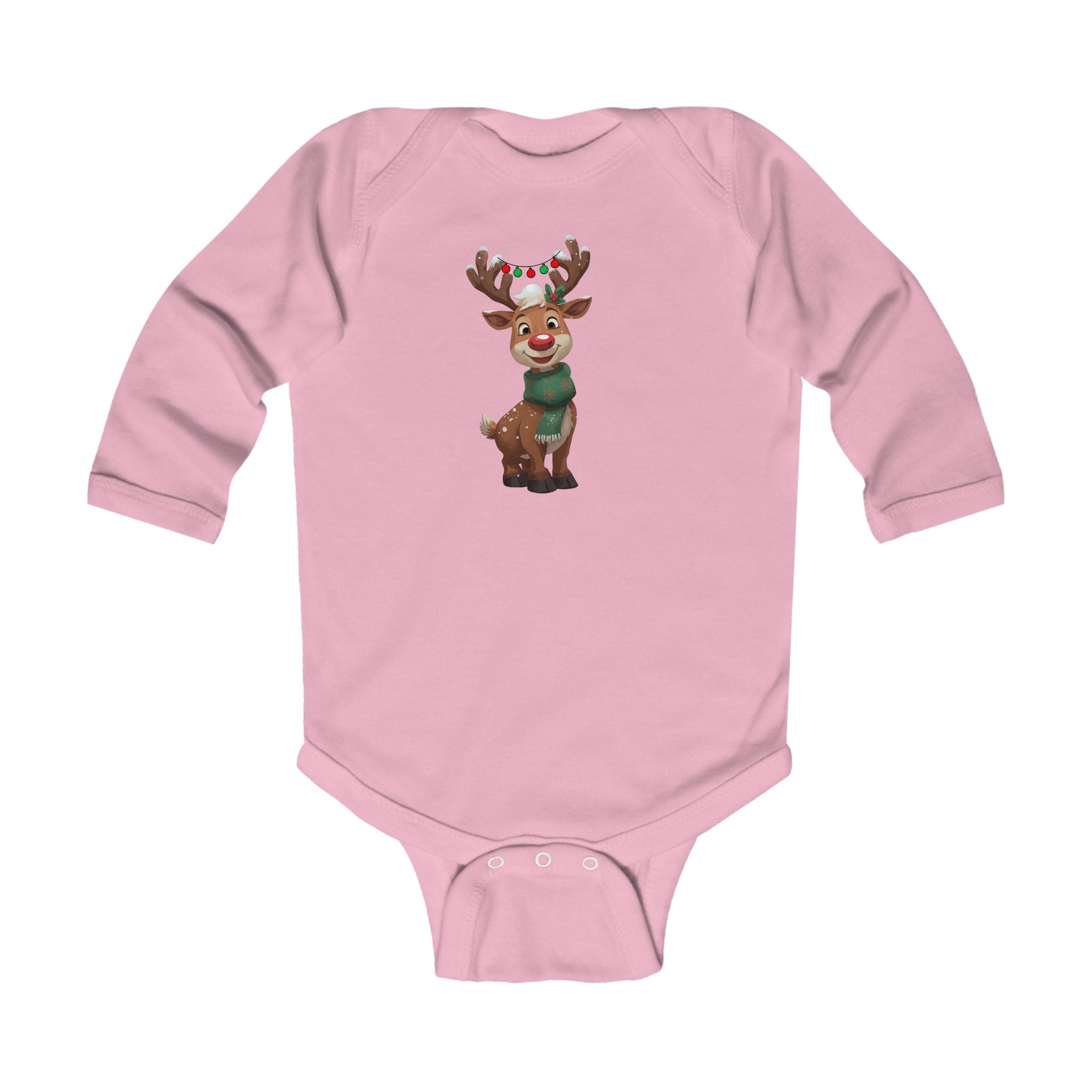 Festive Reindeer Infant Long Sleeve Onesie