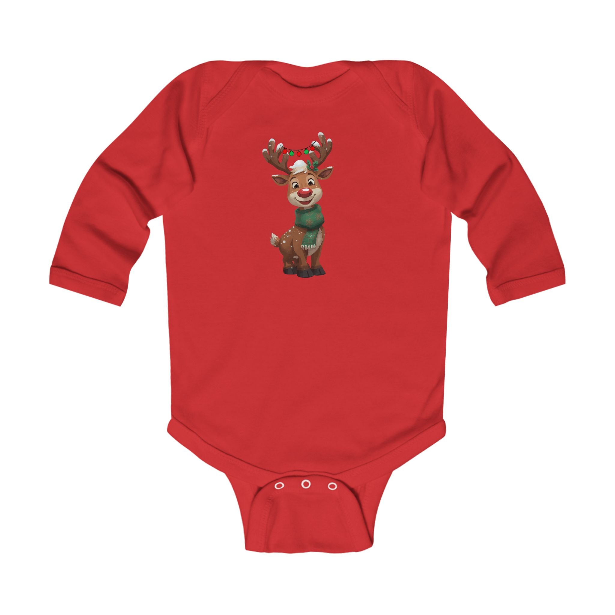 Festive Reindeer Infant Long Sleeve Onesie