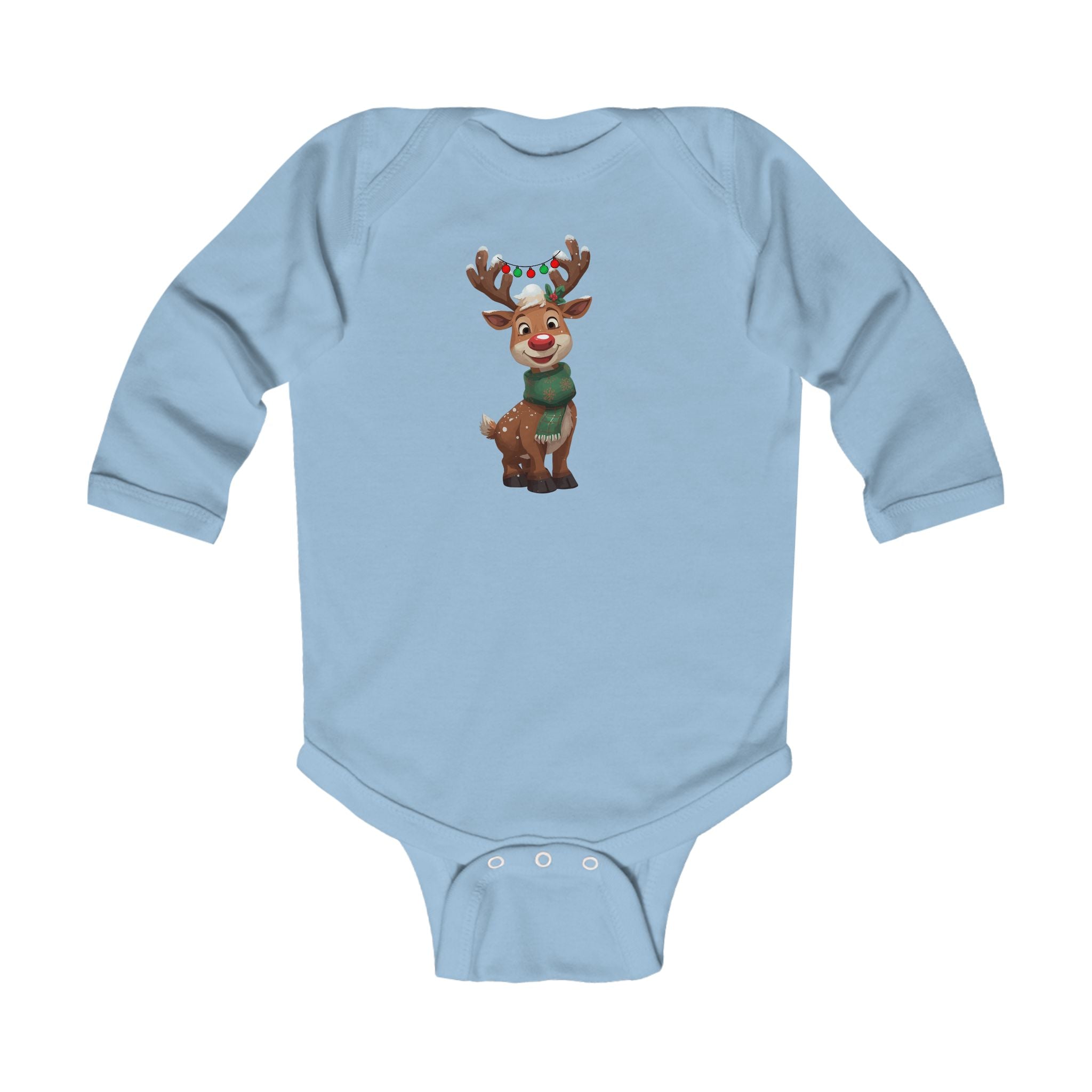 Festive Reindeer Infant Long Sleeve Onesie