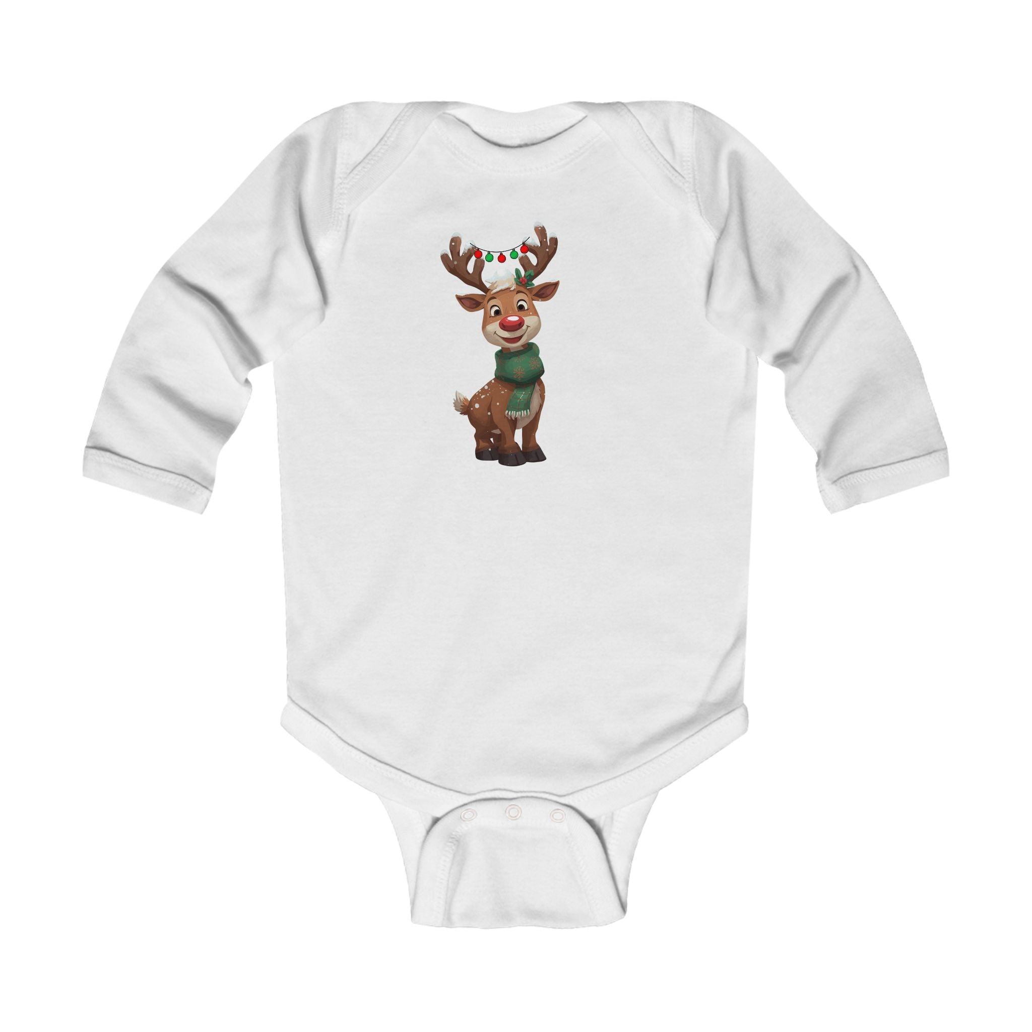 Festive Reindeer Infant Long Sleeve Onesie