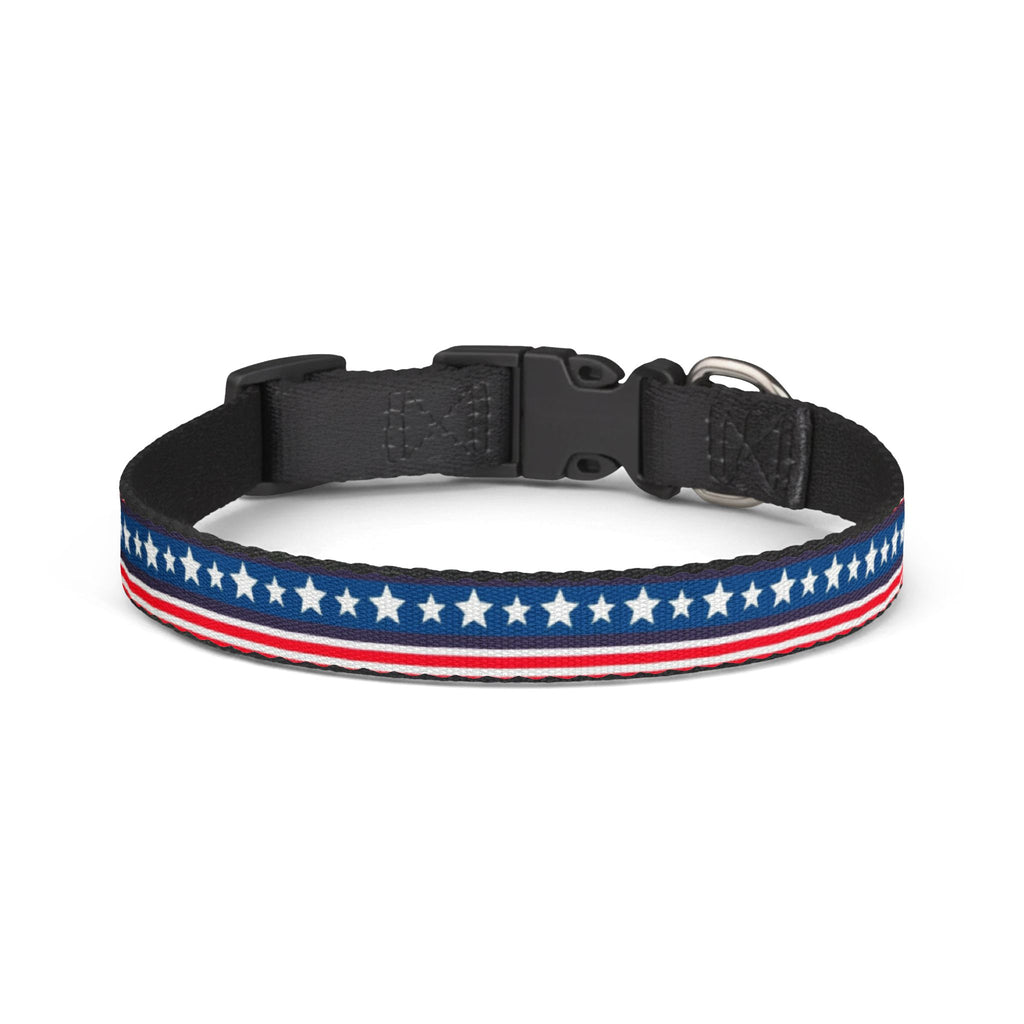 Clip-On Pet Collar — Red White Blue Pattern