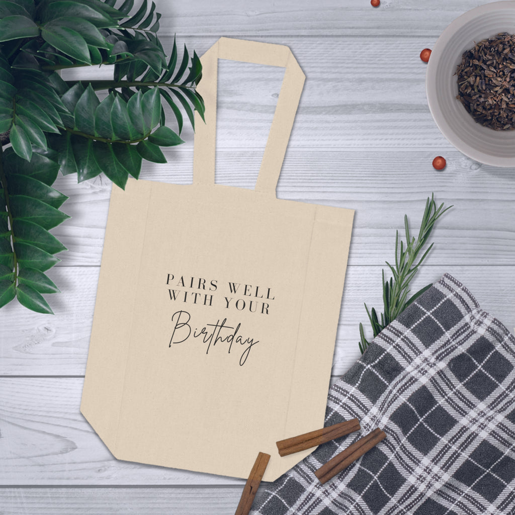 Pairs Well With Your Birthday Double Wine Tote