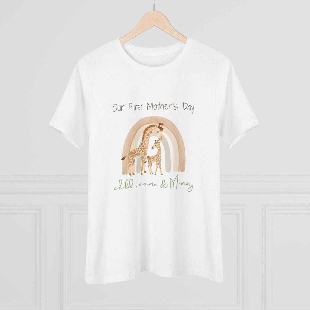 Personalized Mom Shirt- "Our First Mother's Day". Pair with our baby bodysuit for a perfect mommy & me keepsake.
