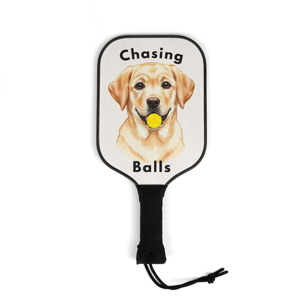 Pickleball Paddle Set "Chasing Balls" Dog Design