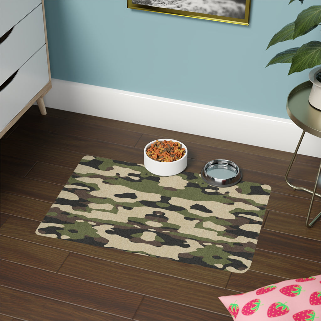 Camo Print Non-Slip Pet Food Mat — 12x18