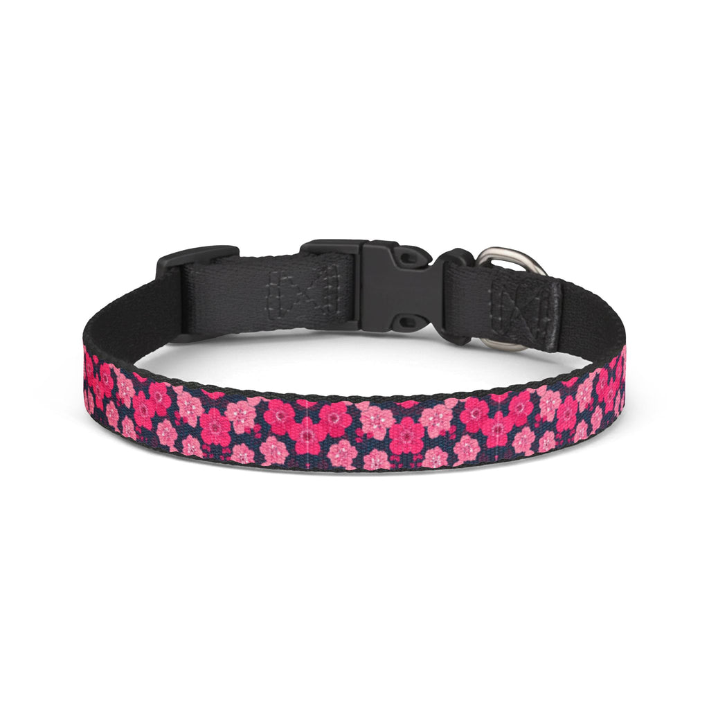 Clip-On Pet Collar — Pink Floral Pattern