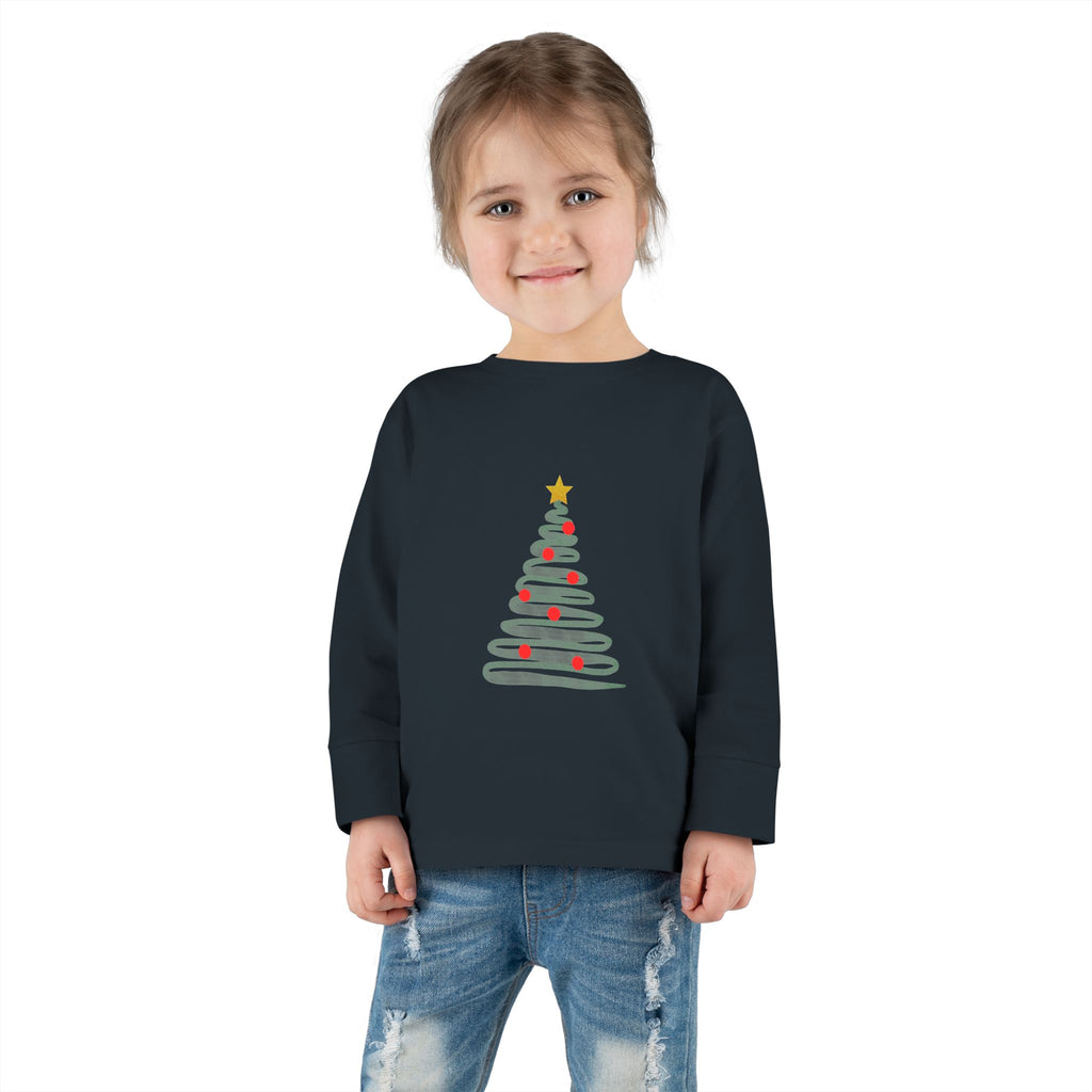 Festive Christmas Tree Toddler Long Sleeve Tee