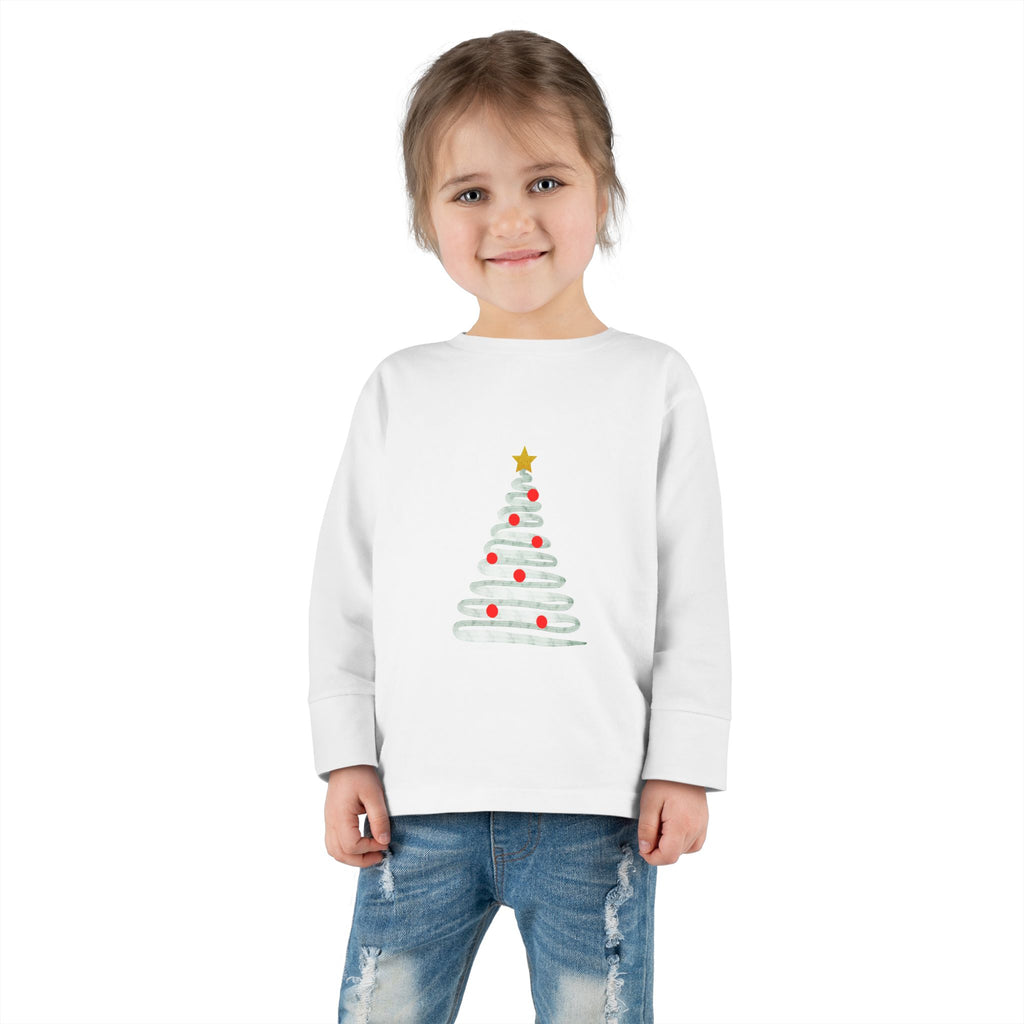 Festive Christmas Tree Toddler Long Sleeve Tee
