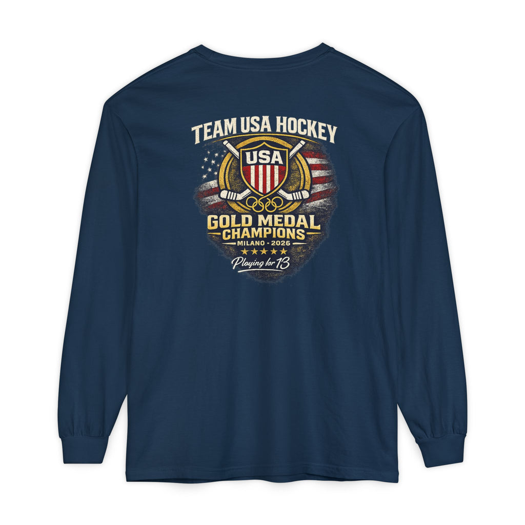 Team USA Hockey Gold Medal Champions Long Sleeve Tee