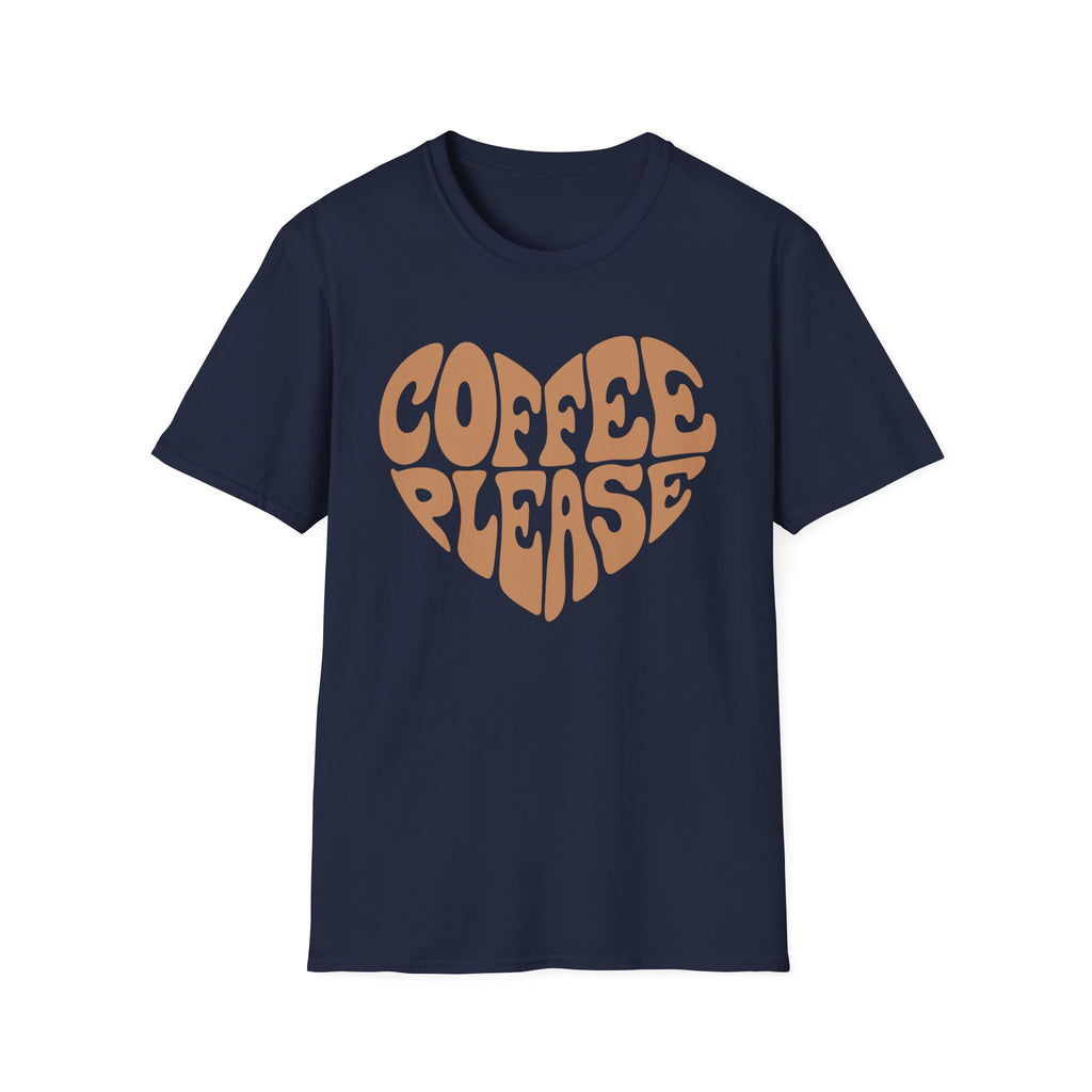 Coffee Please Heart T-Shirt — Retro Graphic Tee for Coffee Lovers