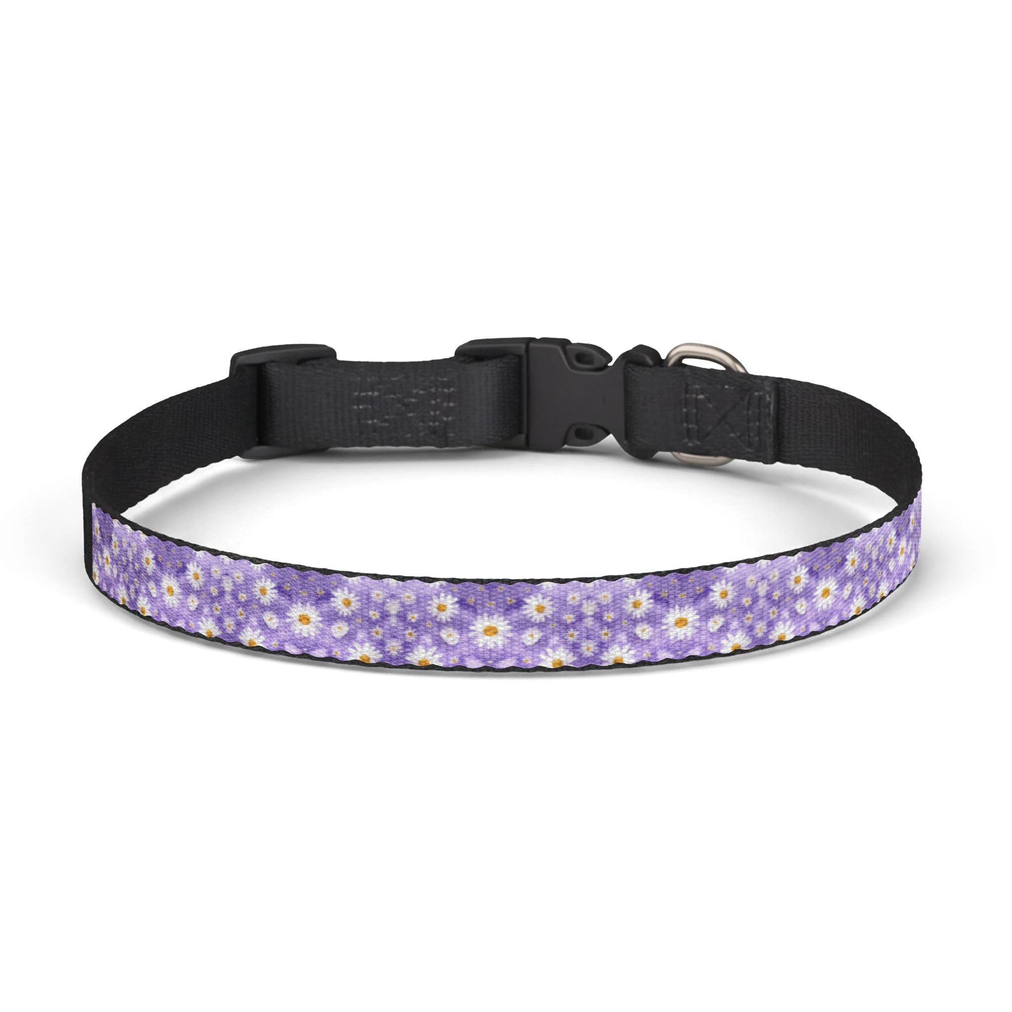 Clip-On Pet Collar — Lavender with Daisy Pattern