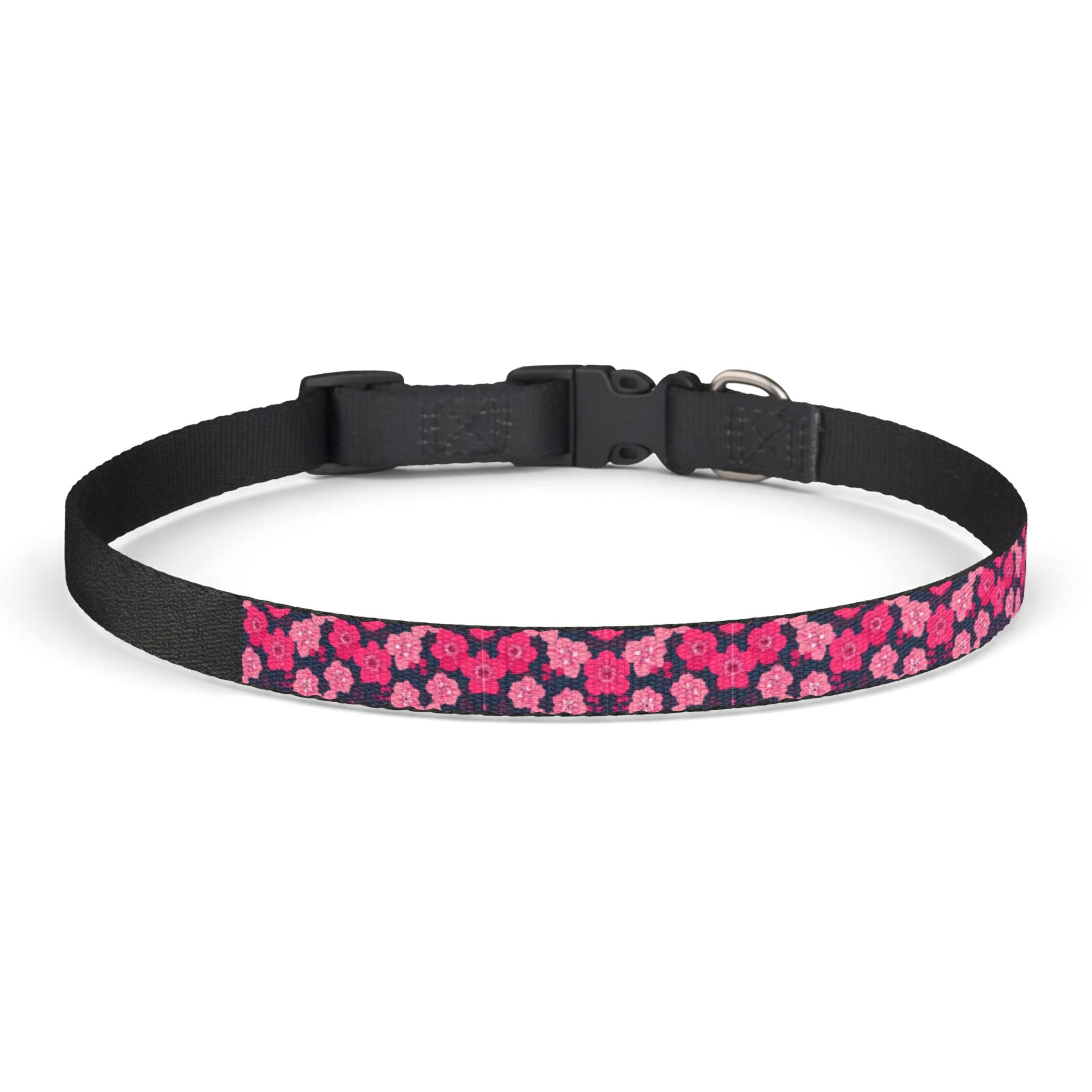 Clip-On Pet Collar — Pink Floral Pattern