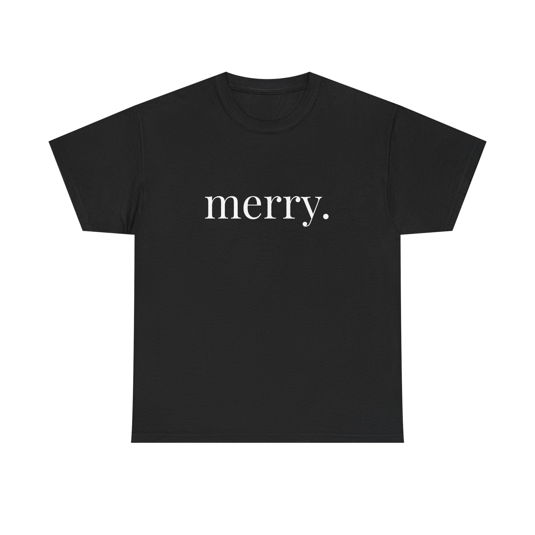 Merry. Heavy Cotton T-Shirt in Greens and Reds