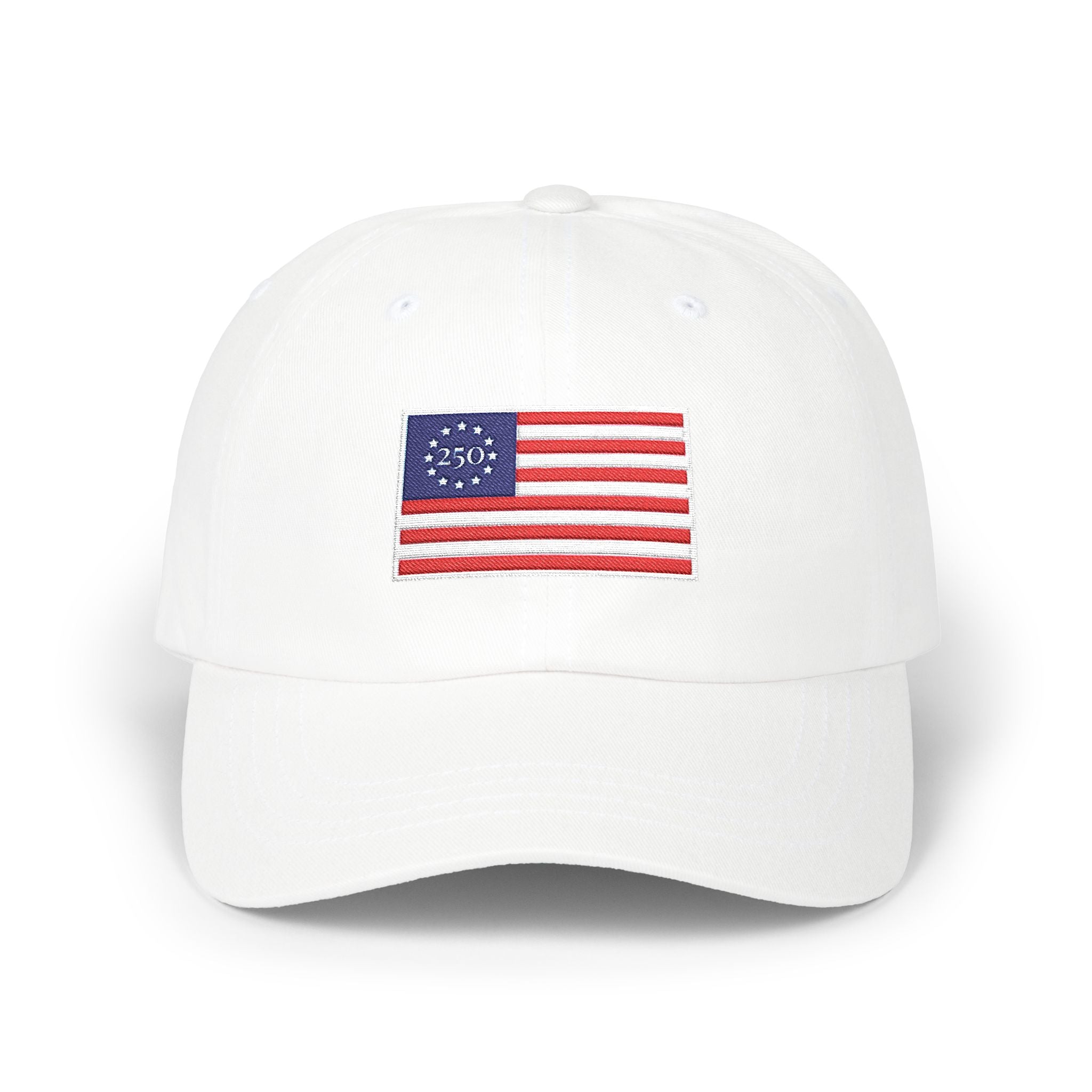Embroidered Betsy Ross Flag Dad Cap — USA 250th Anniversary Hat