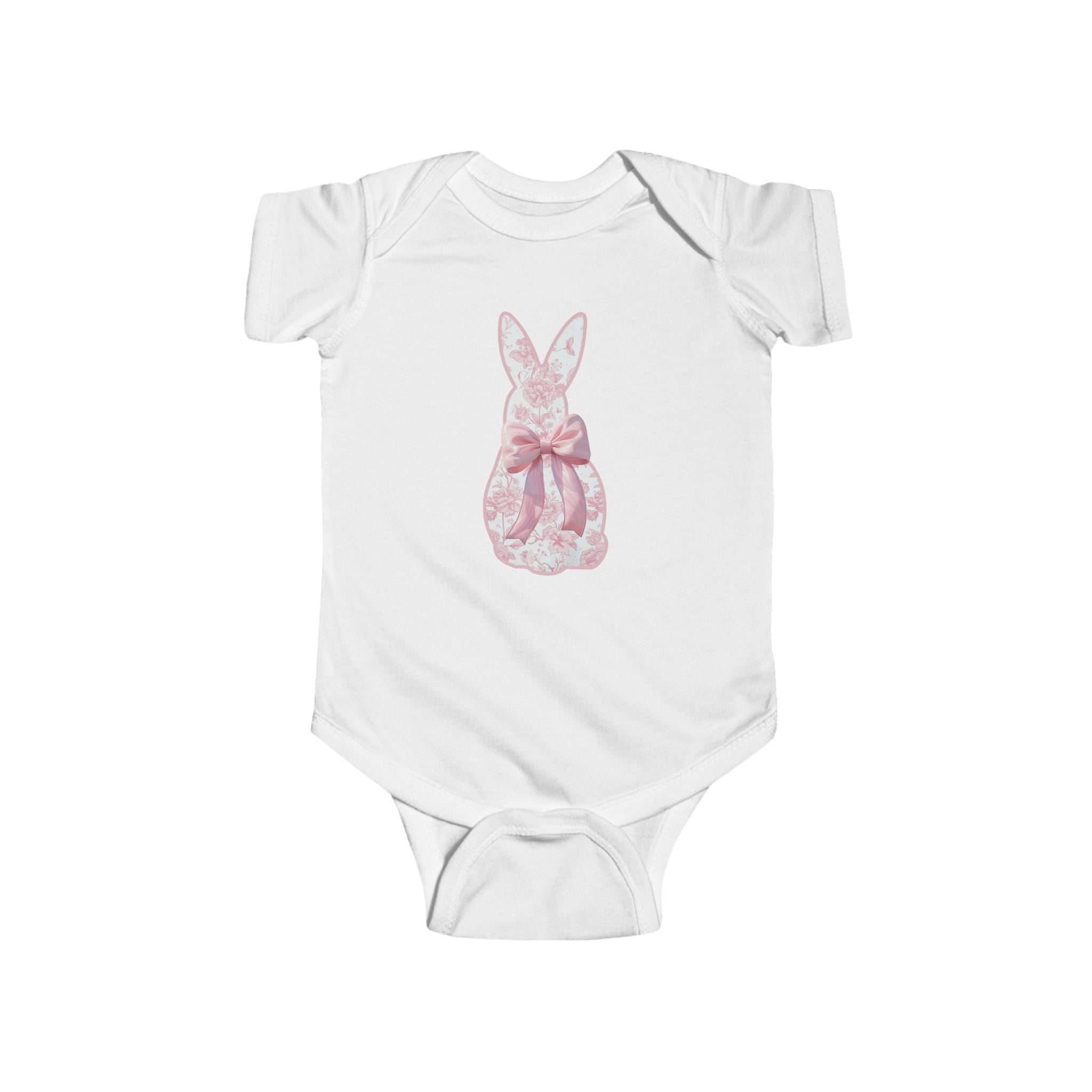 Easter Bunny Pink Floral Infant Onesie
