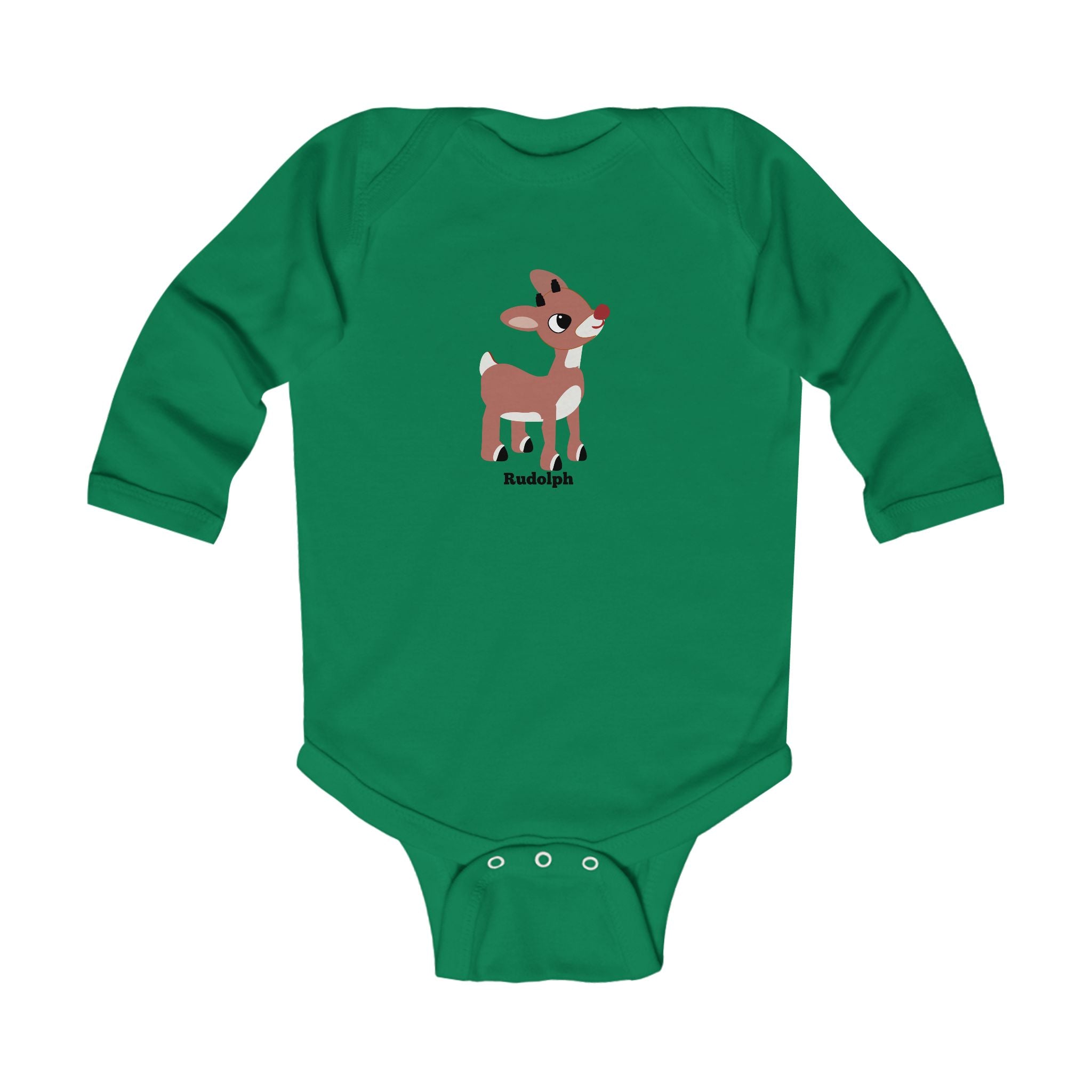 Adorable Rudolph Holiday Infant Long Sleeve Onesie