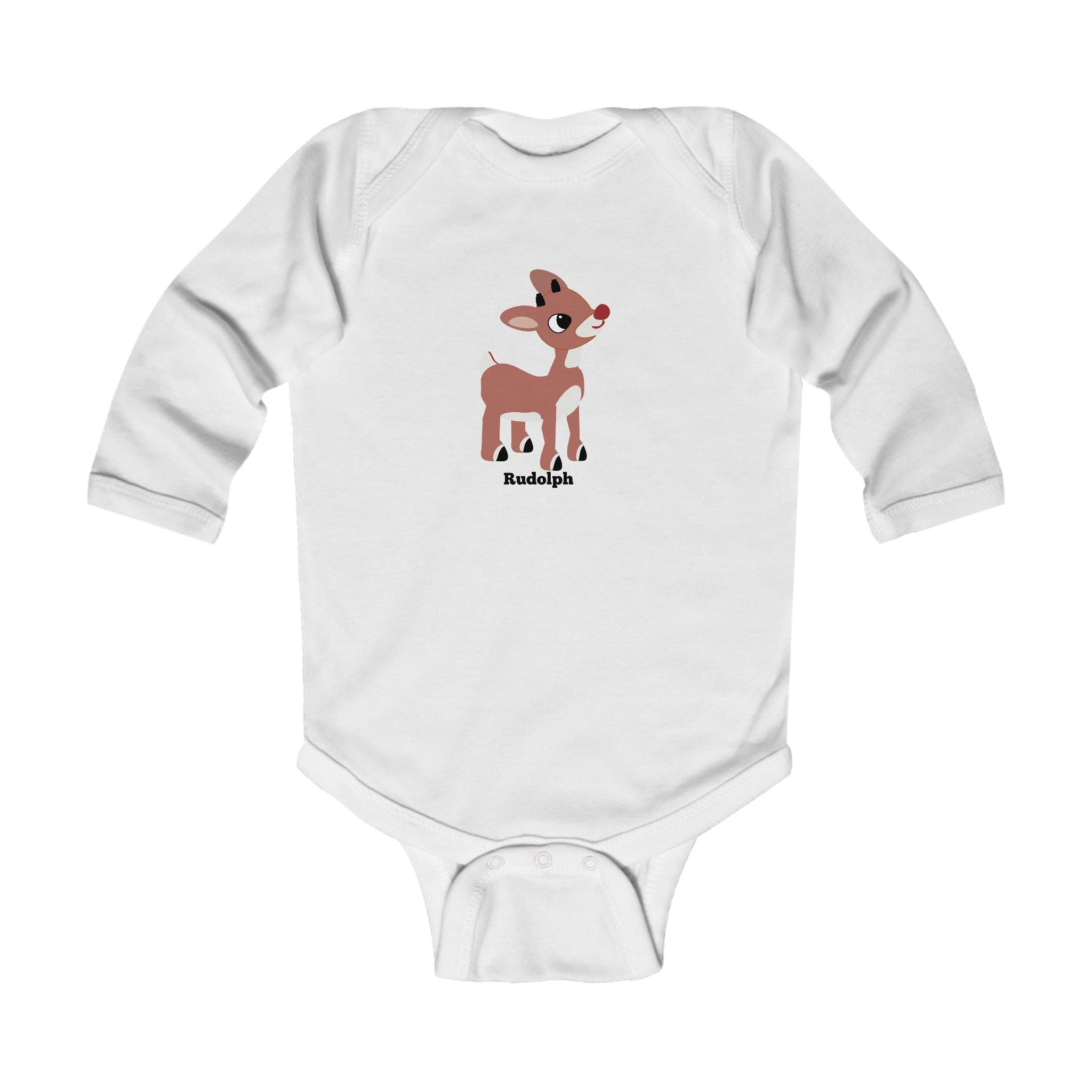 Adorable Rudolph Holiday Infant Long Sleeve Onesie