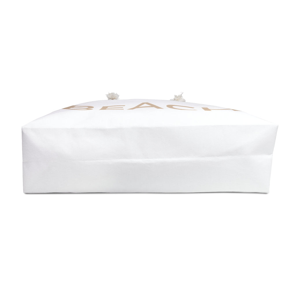 Beach Weekender Bag – Large White Beach Tote with Rope Handles