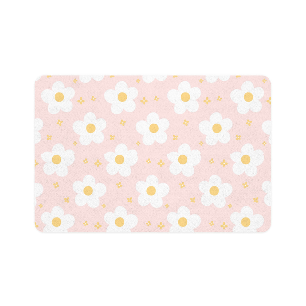 Daisy Print Non-Slip Pet Food Mat — 12x18