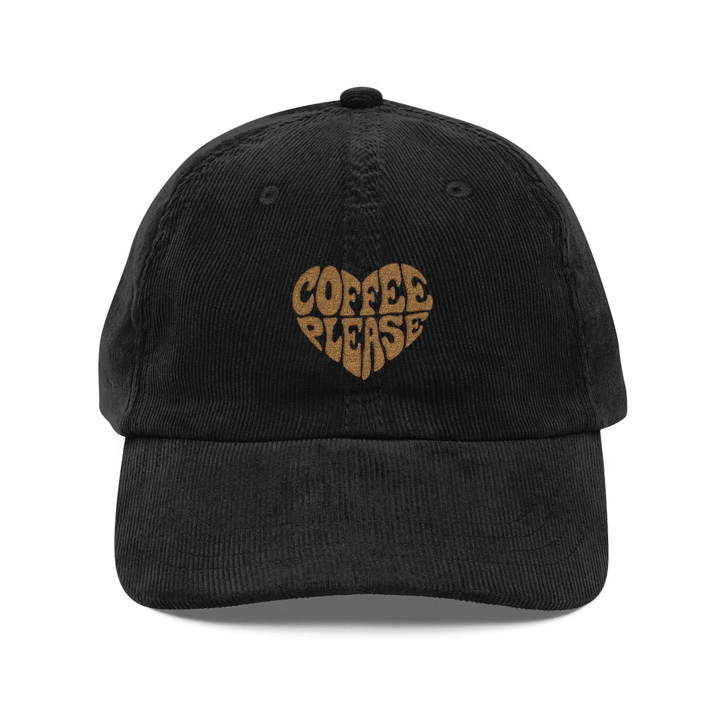 Coffee Please Retro Heart Corduroy Hat