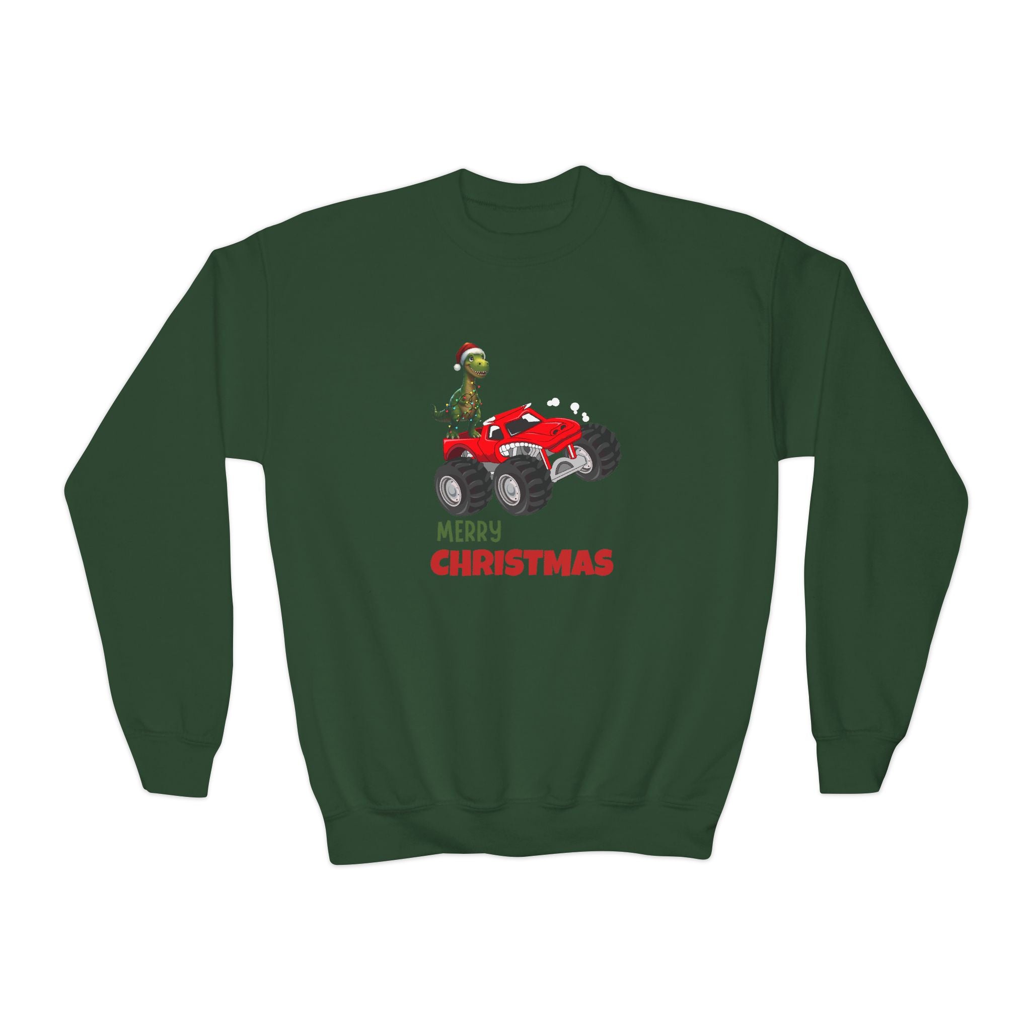 T-Rex Christmas Youth Crewneck Sweatshirt