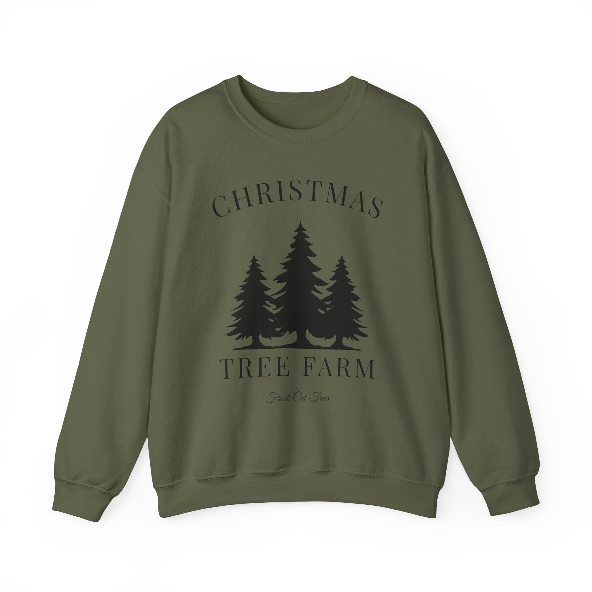 Christmas Tree Farm Sweatshirt in Black Print