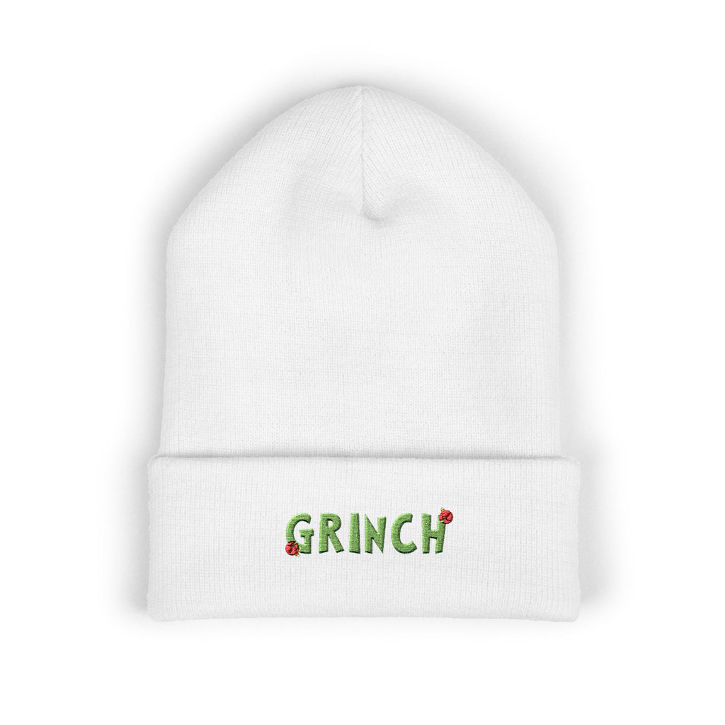 Grinch Embroidered Cuffed Knit Hat