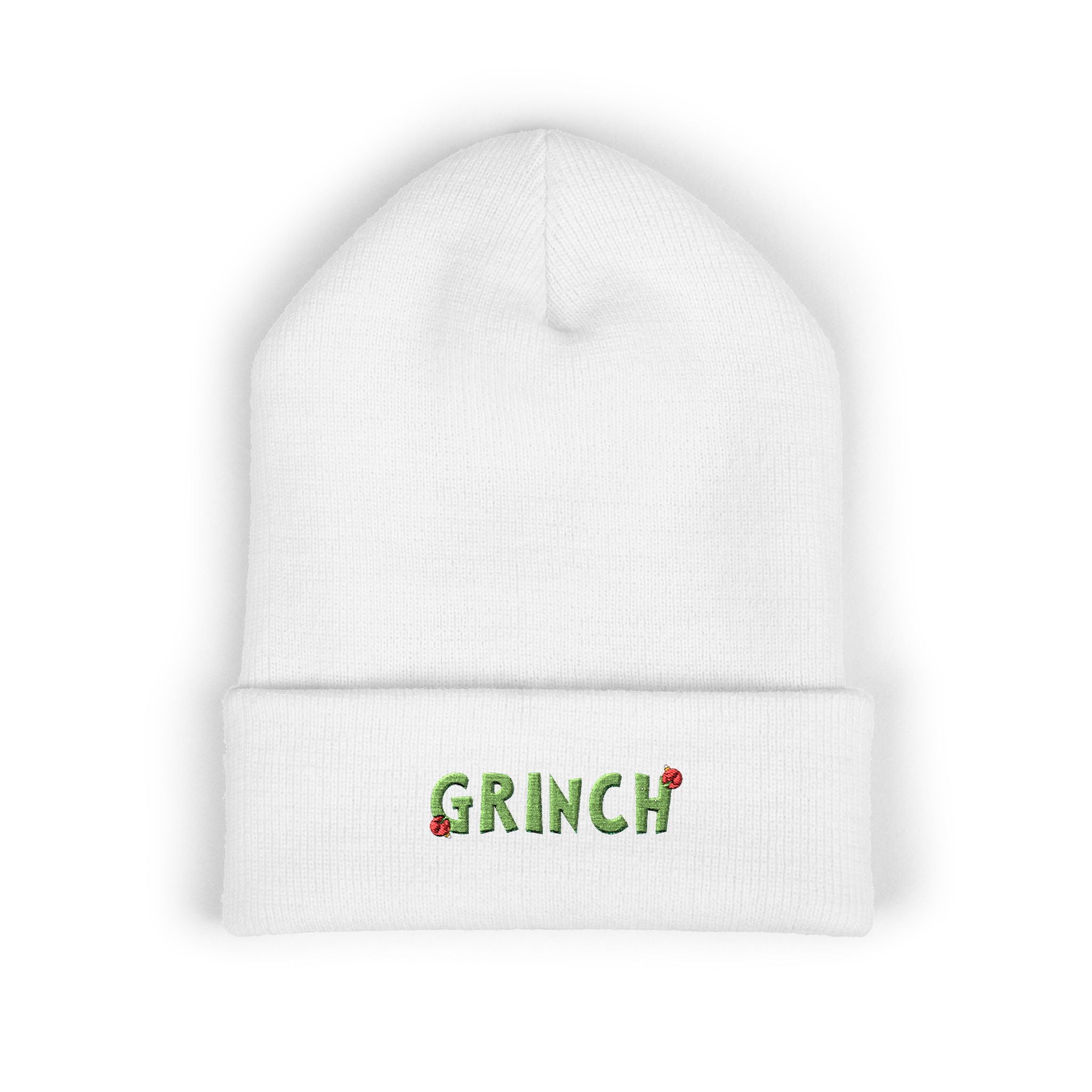 Grinch Embroidered Cuffed Knit Hat