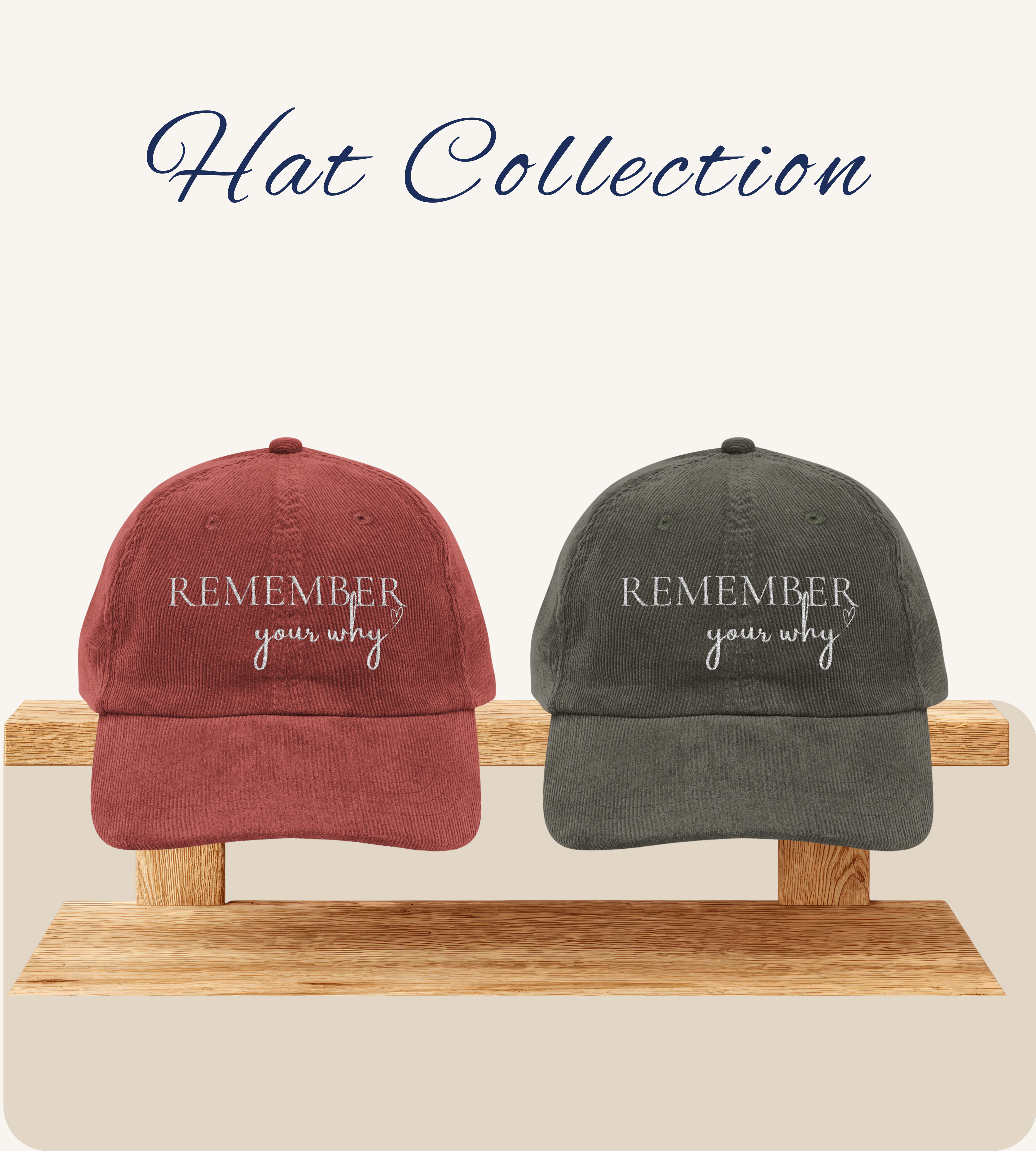 Remember Your Why Embroidered Corduroy Hat