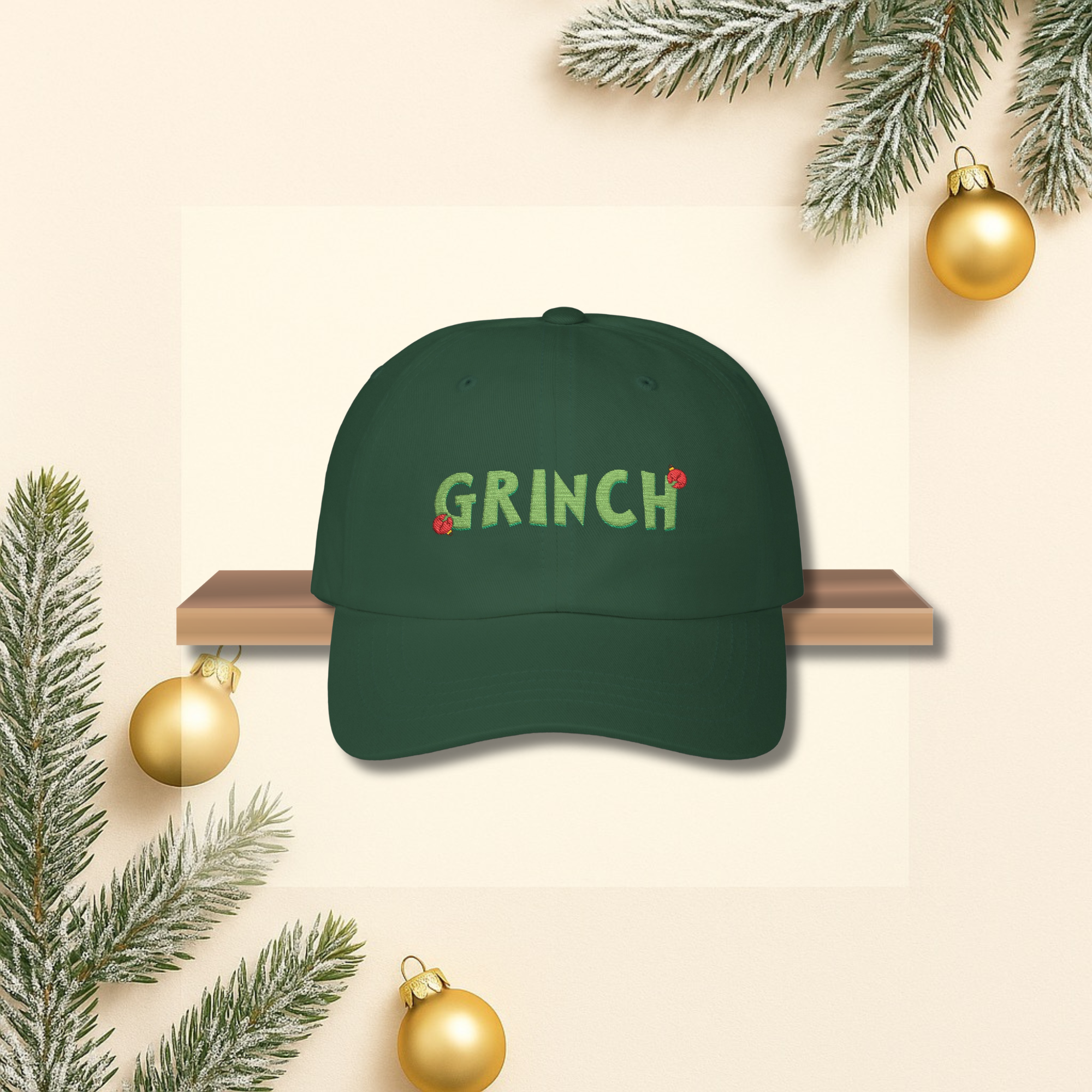 Grinch Embroidered Adjustable Hat