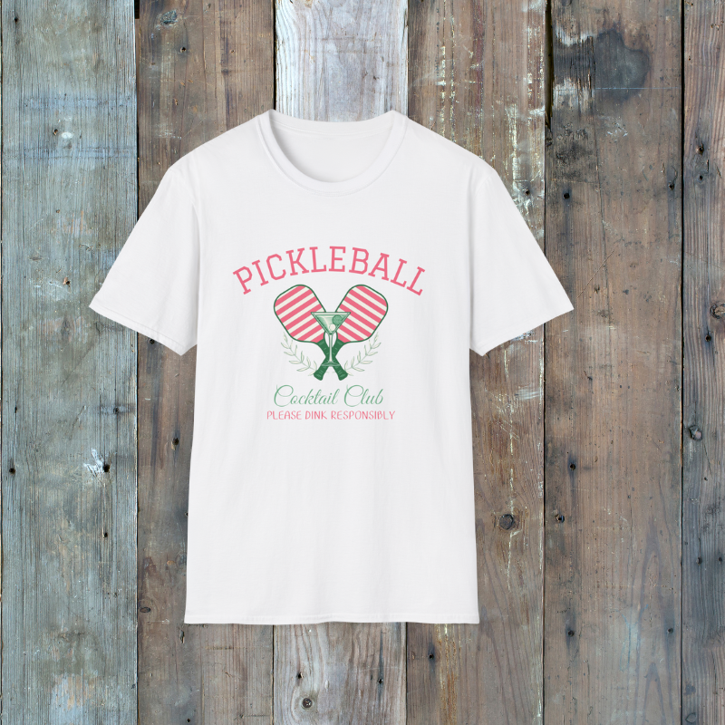 Pickleball Cocktail Club Martini Vintage T-Shirt