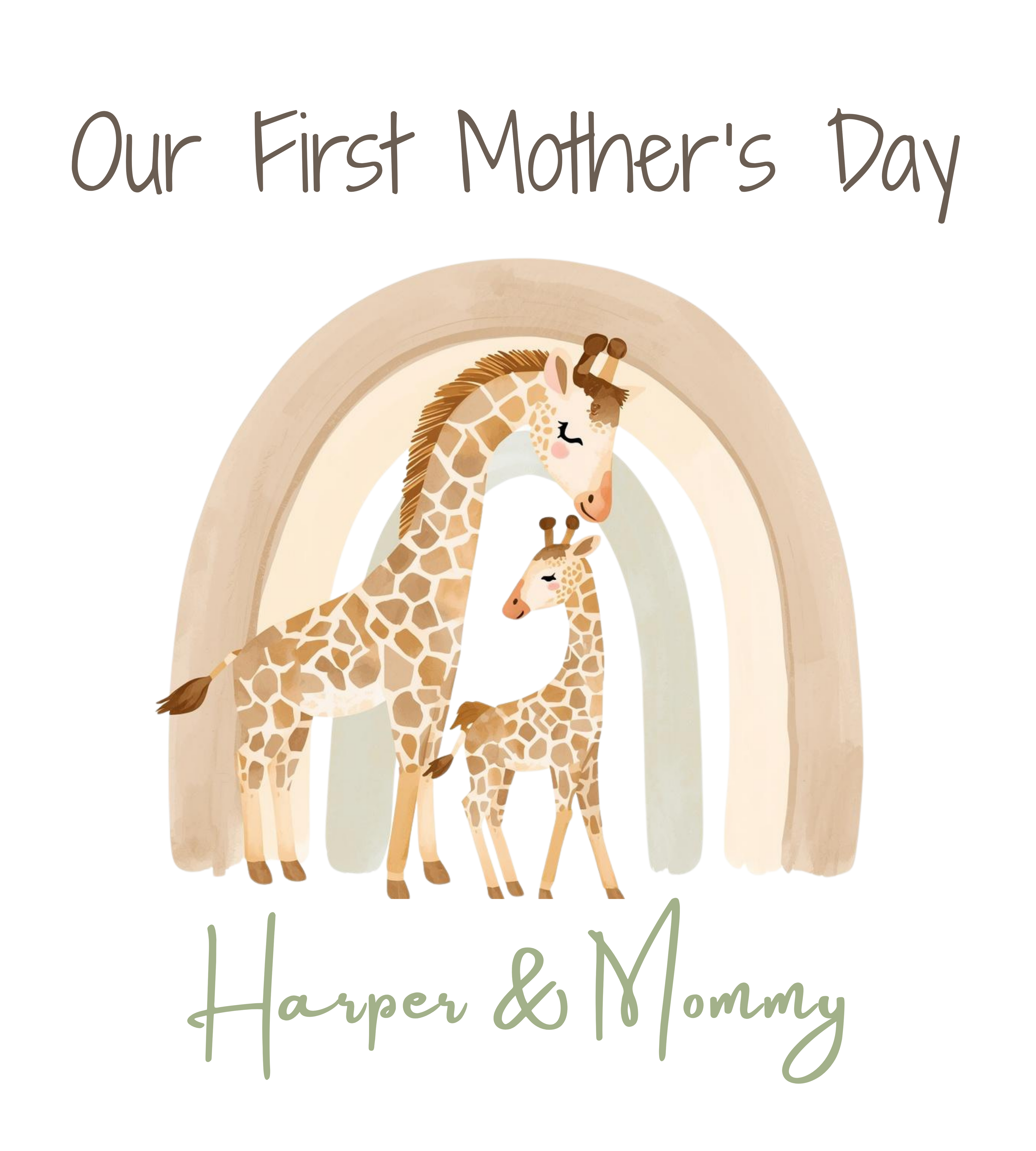 Personalized Baby Bodysuit “Our First Mother’s Day” for your new little one.  Pair with our shirt for mom for the perfect mommy & me set