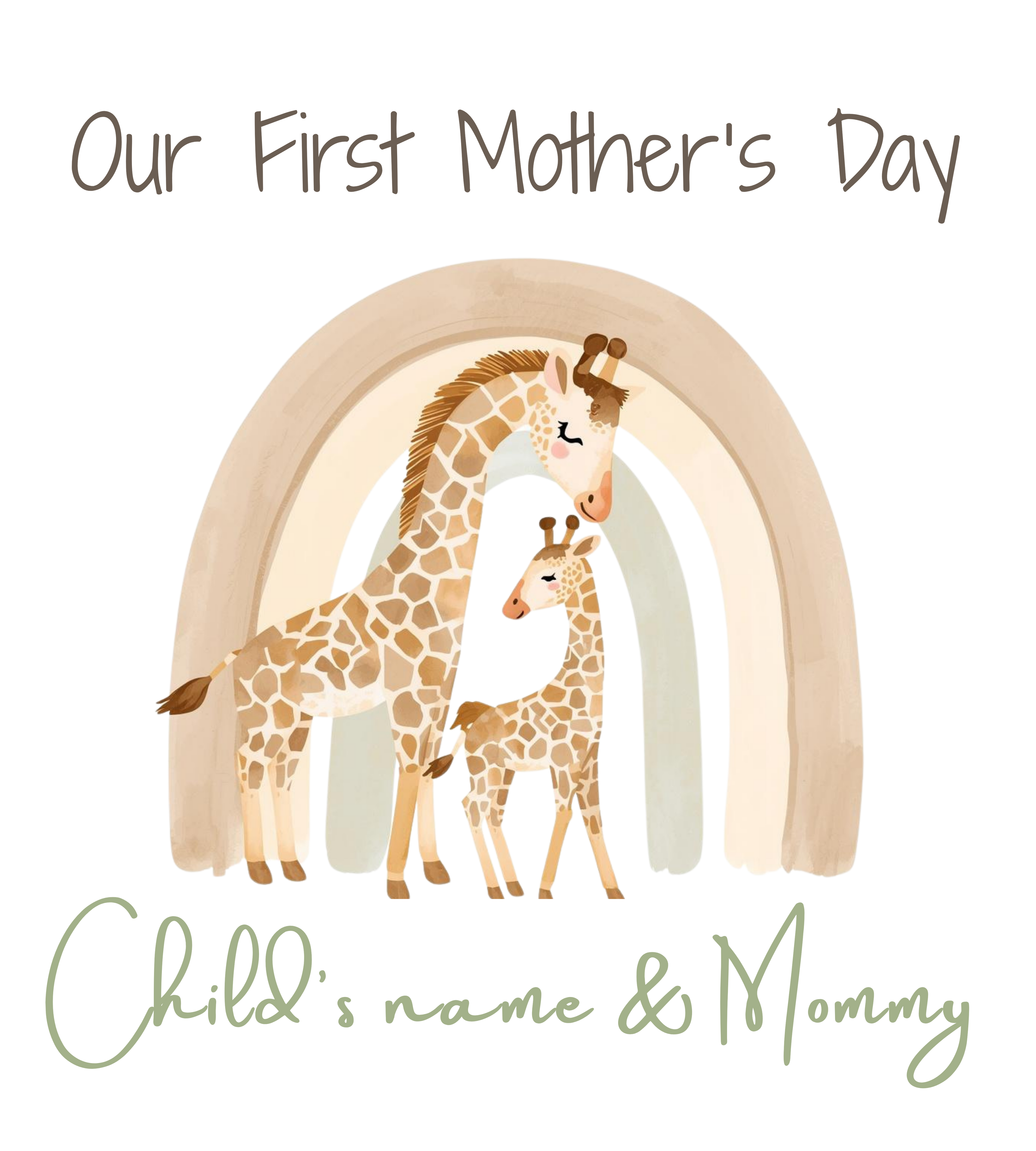 Personalized Baby Bodysuit “Our First Mother’s Day” for your new little one.  Pair with our shirt for mom for the perfect mommy & me set
