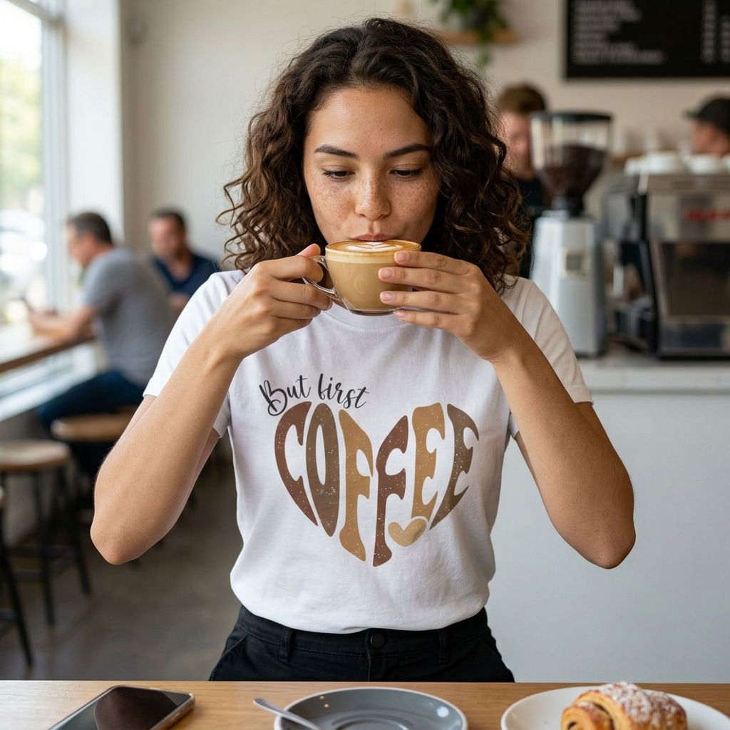 But First Coffee | Coffee Heart T-Shirt
