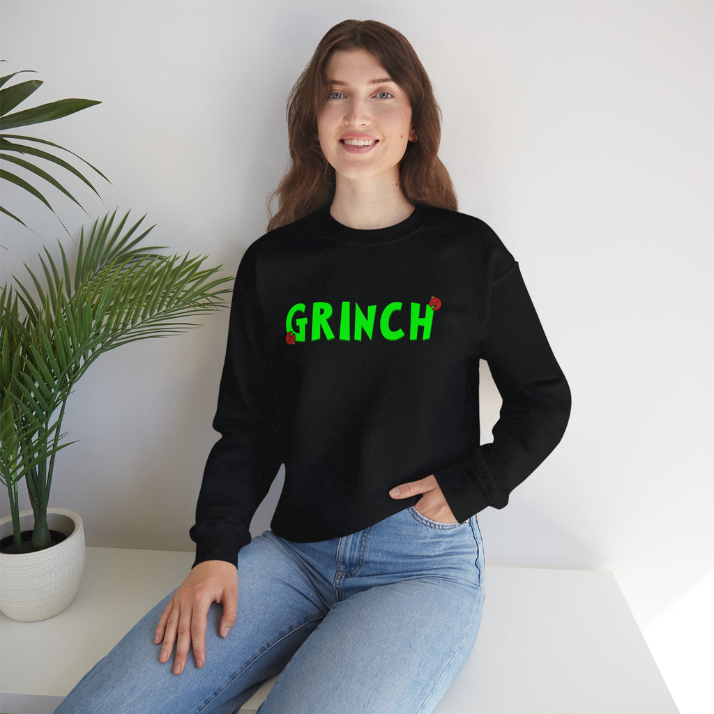 Grinch Holiday Embroidered Crewneck Sweatshirt