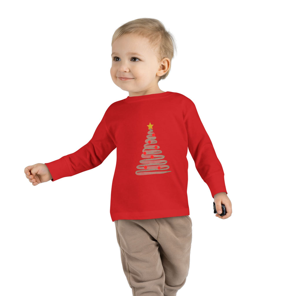 Festive Christmas Tree Toddler Long Sleeve Tee