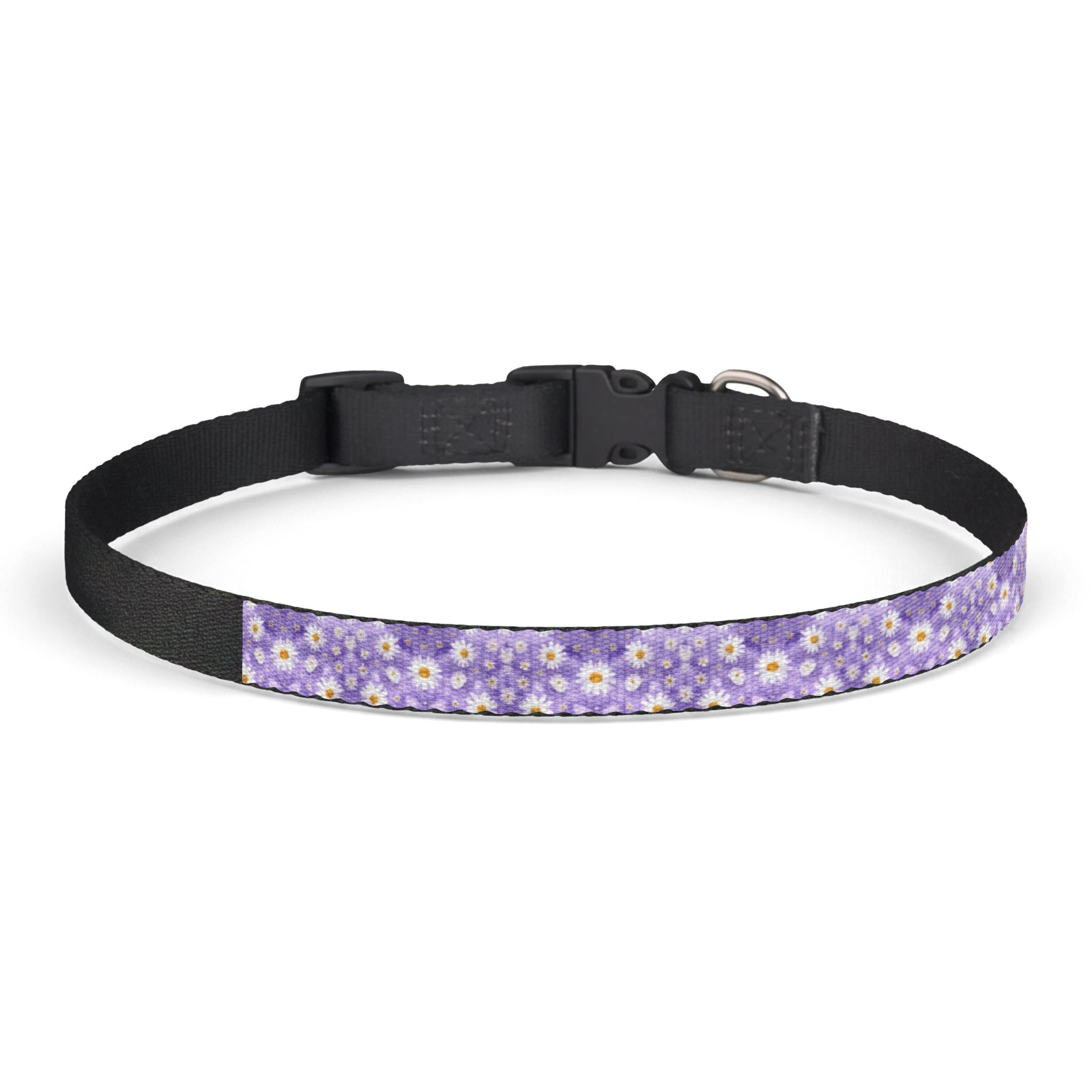 Clip-On Pet Collar — Lavender with Daisy Pattern