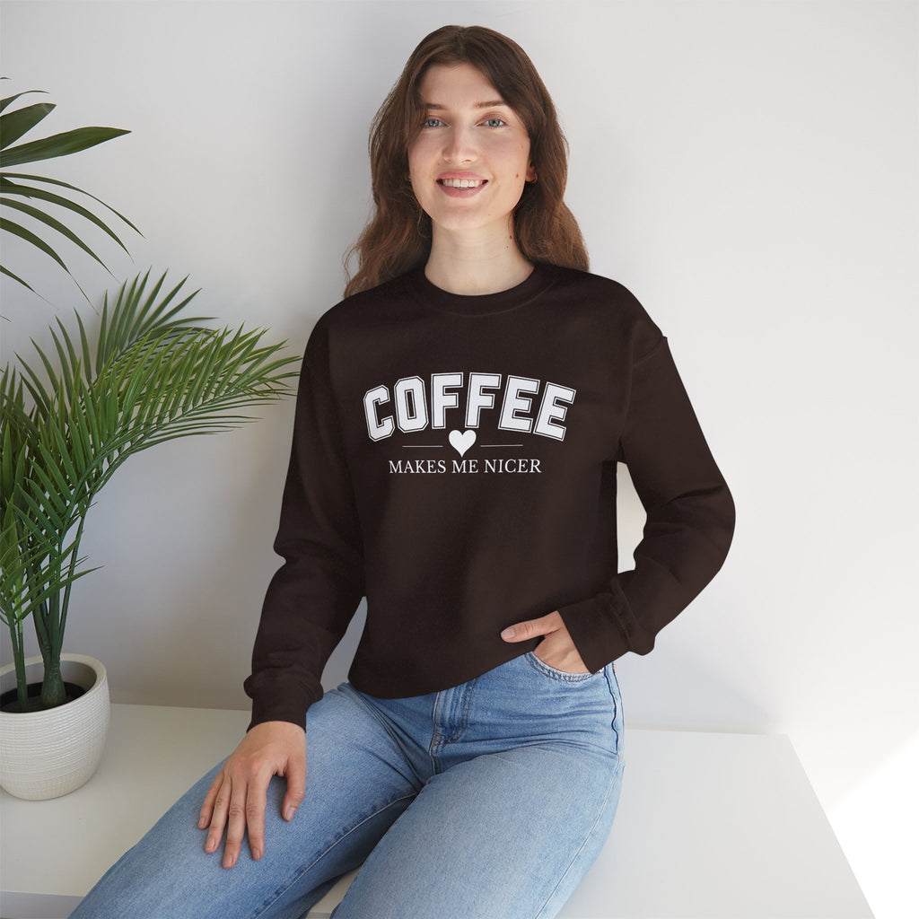 Coffee Makes Me Nicer Crewneck Sweatshirt